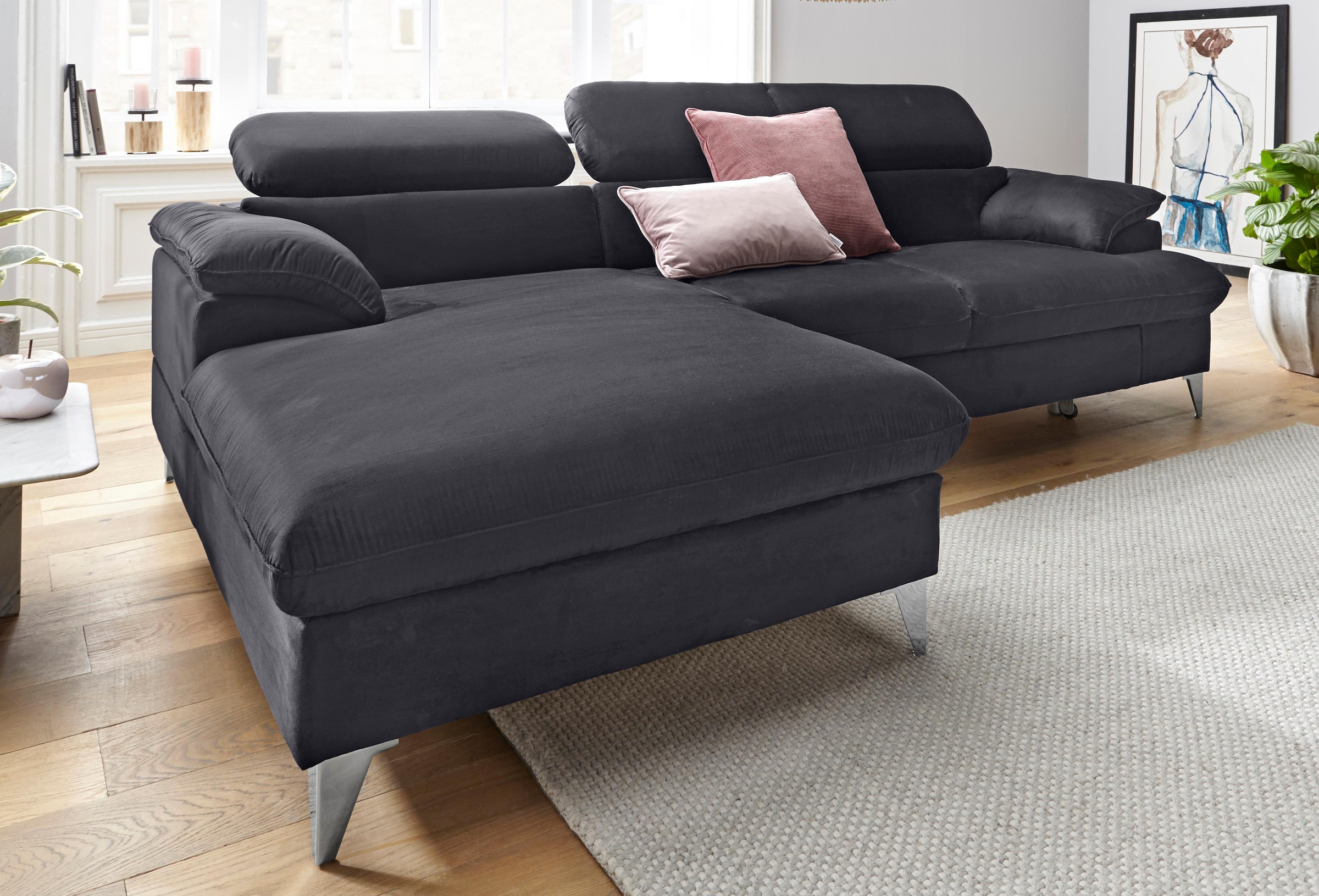 COTTA Ecksofa "Caluso L-Form", mit Kopfteilverstellung, wahlweise mit Bettf günstig online kaufen