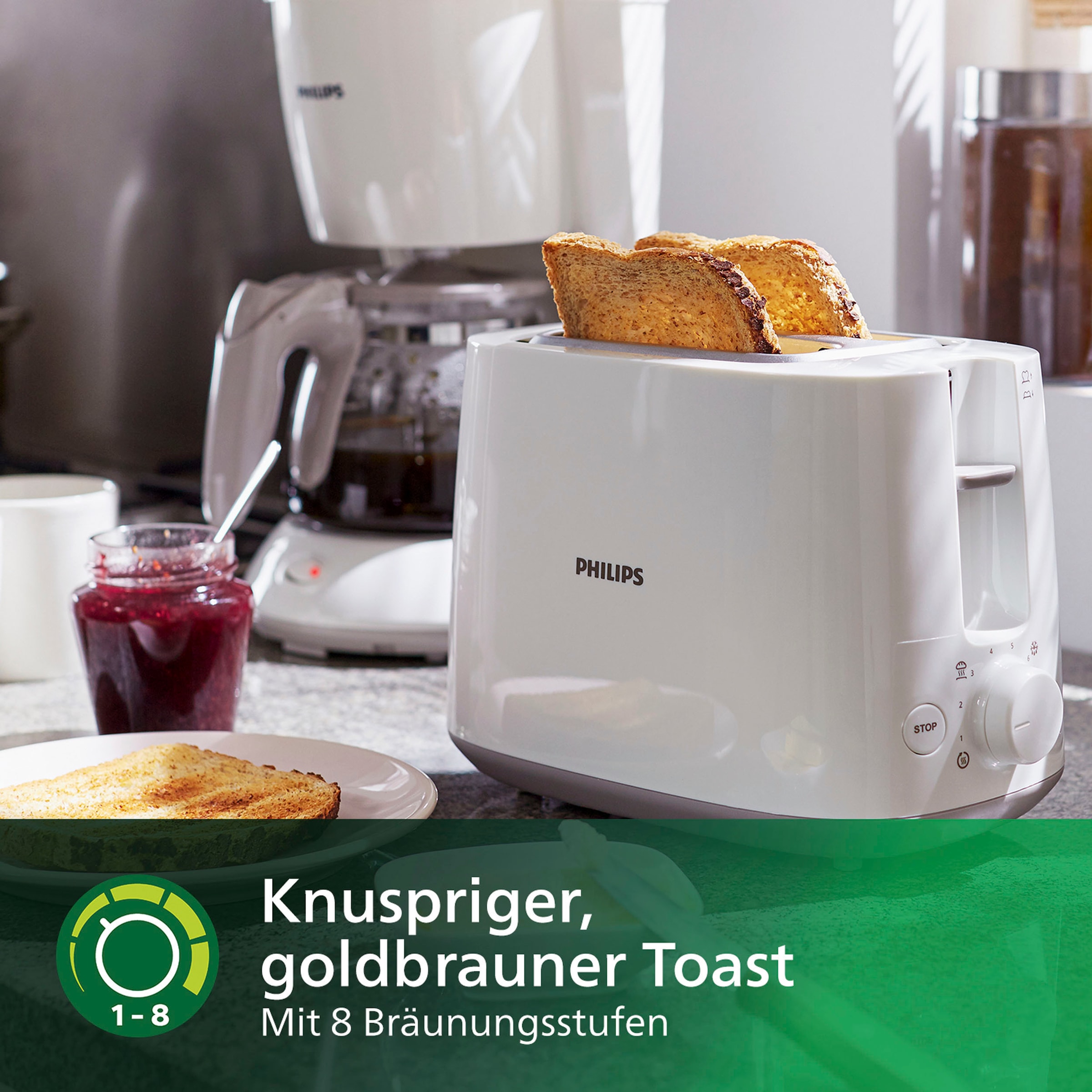 Philips Toaster »HD2581/00«, 2 kurze Schlitze, 830 W auf Rechnung | BAUR