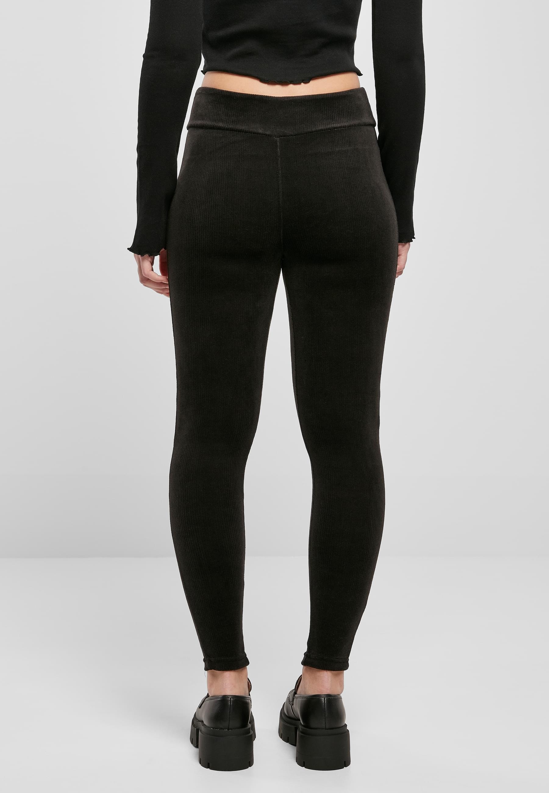 URBAN CLASSICS Leggings »Urban Classics Damen Ladies High Waist Rib Velvet Leggings«, (1 tlg.)