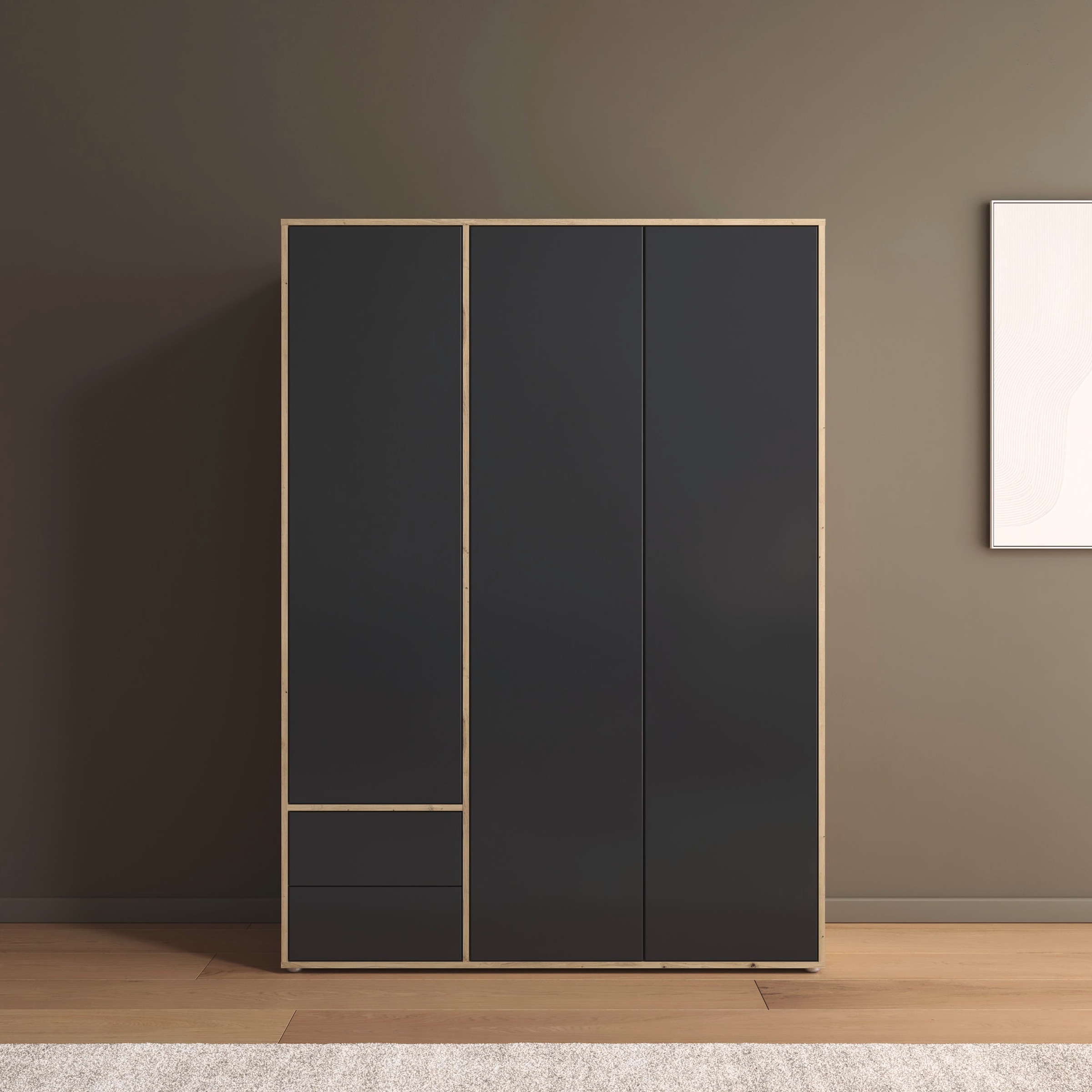 rauch "Kleiderschrank Schrank Garderobe Wäscheschrank NABILA viel Stauraum" in 3 verschiedenen Ausstattungen BASIC/CLASSIC/PREMIUM, mit 2 Schubladen und Push-to-Open Funktion TOPSELLER MADE IN GERMANY