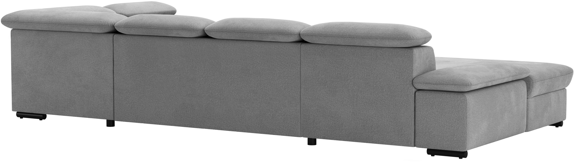 Wohnlandschaft SIT & MORE "Alcudia U-Form", grau, B:349cm H:73cm T:226cm, 100% Polyester, Sofas, Wohnlandschaft, wahlweise mit Bettfunktion 3