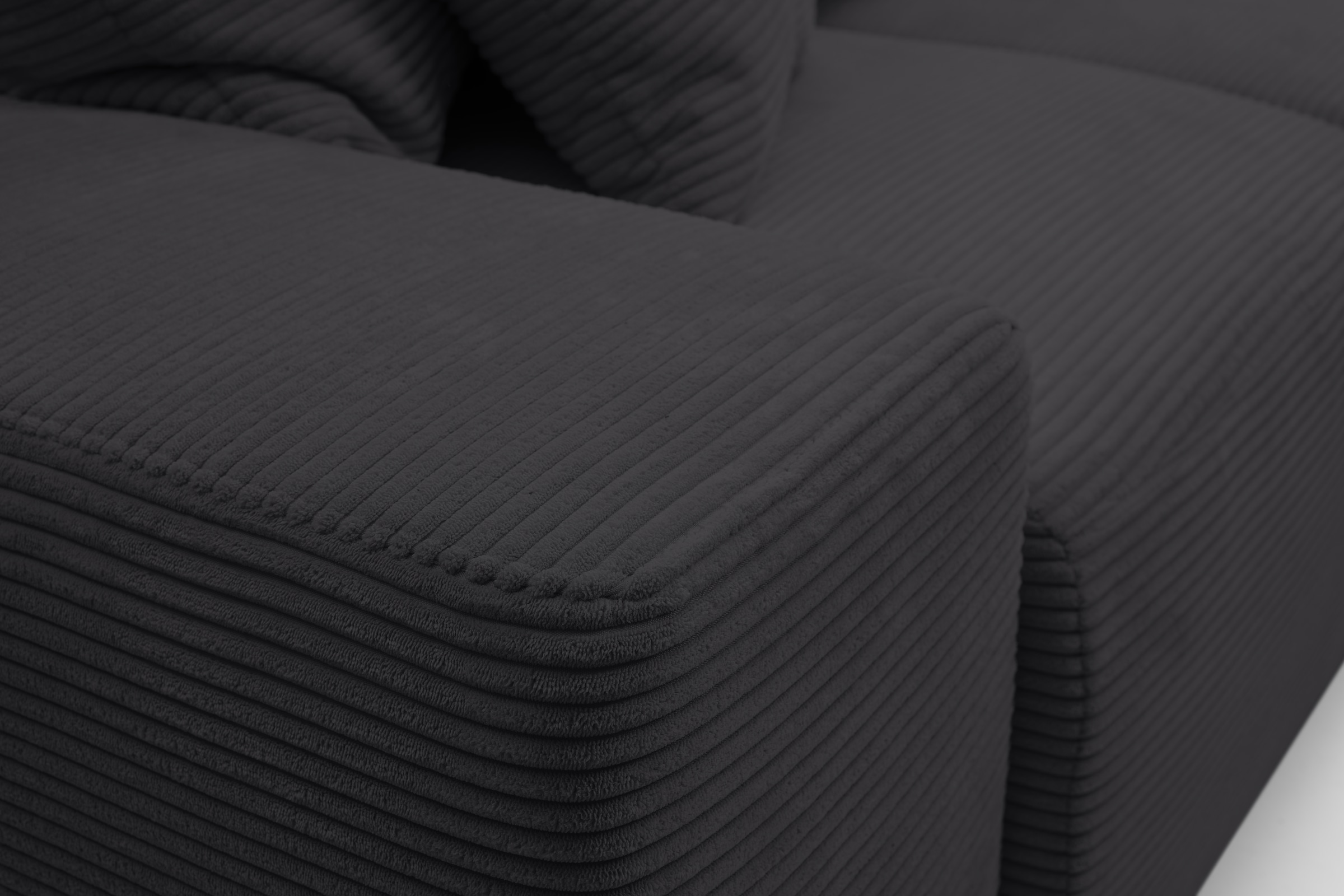 WERK2 Ecksofa »Riwa, modernes Sofa zum Kuscheln und Entspannen, Breite 300cm, L-Form«, Trendiges Ecksofa mit vielen Kissen, Schlaffunktion & Bettkasten
