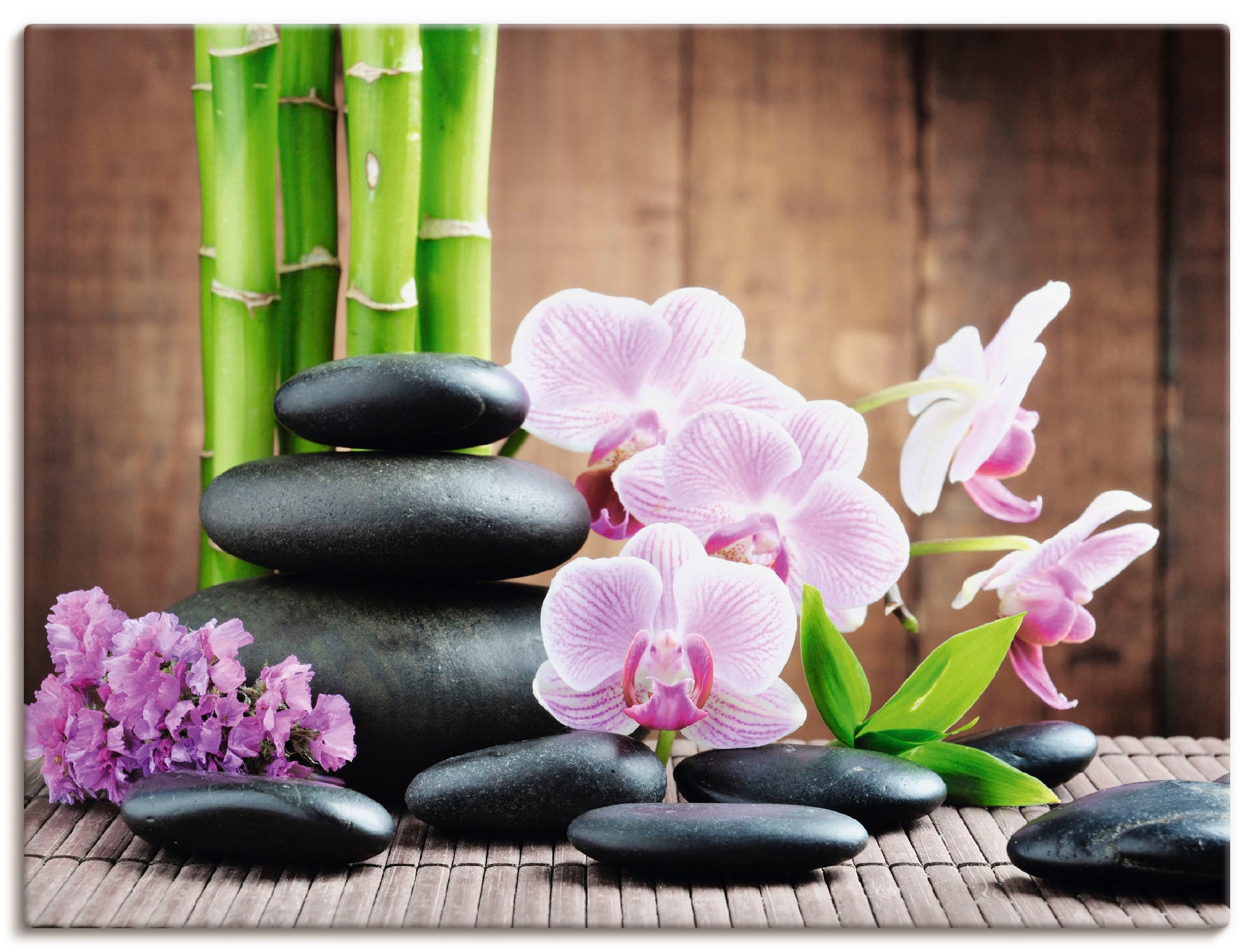 Artland Wandbild "Spa Konzept Zen Steinen Orchideen" Zen 1 Stk. tlg. als Le günstig online kaufen