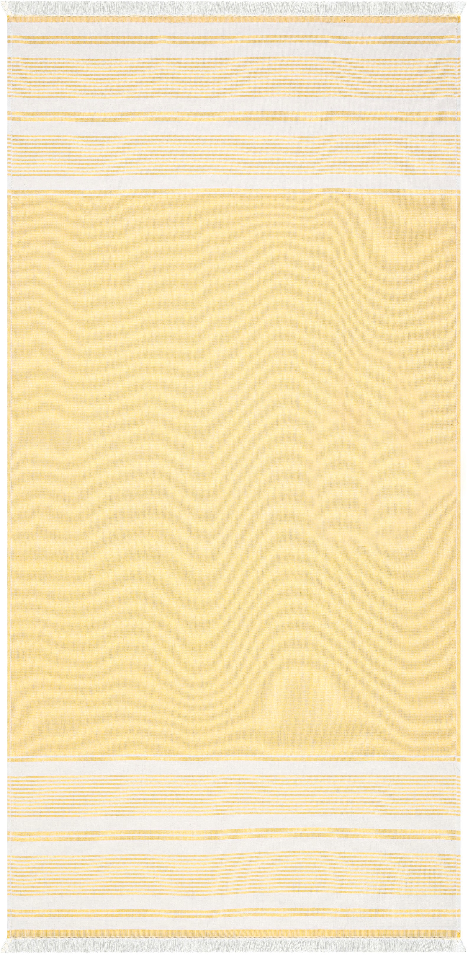 Strandtuch EGERIA, B:80cm L:180cm, gelb, gewebte Ware, Baumwolle, Handtücher, "Pestemal", 80x180 cm, mit Fransen