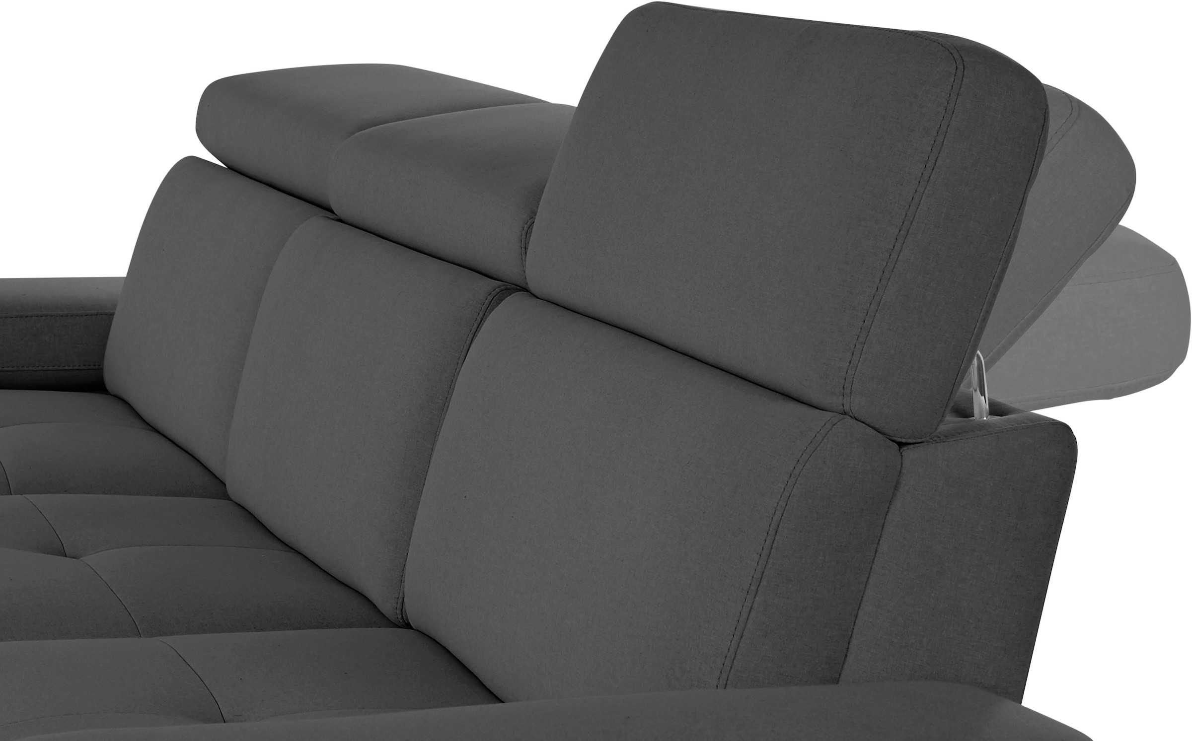 Places of Style Ecksofa »Kilado, L-Form,«, mit Relaxfunktion, verstellbarer Armlehne, Kopfteilverstellung