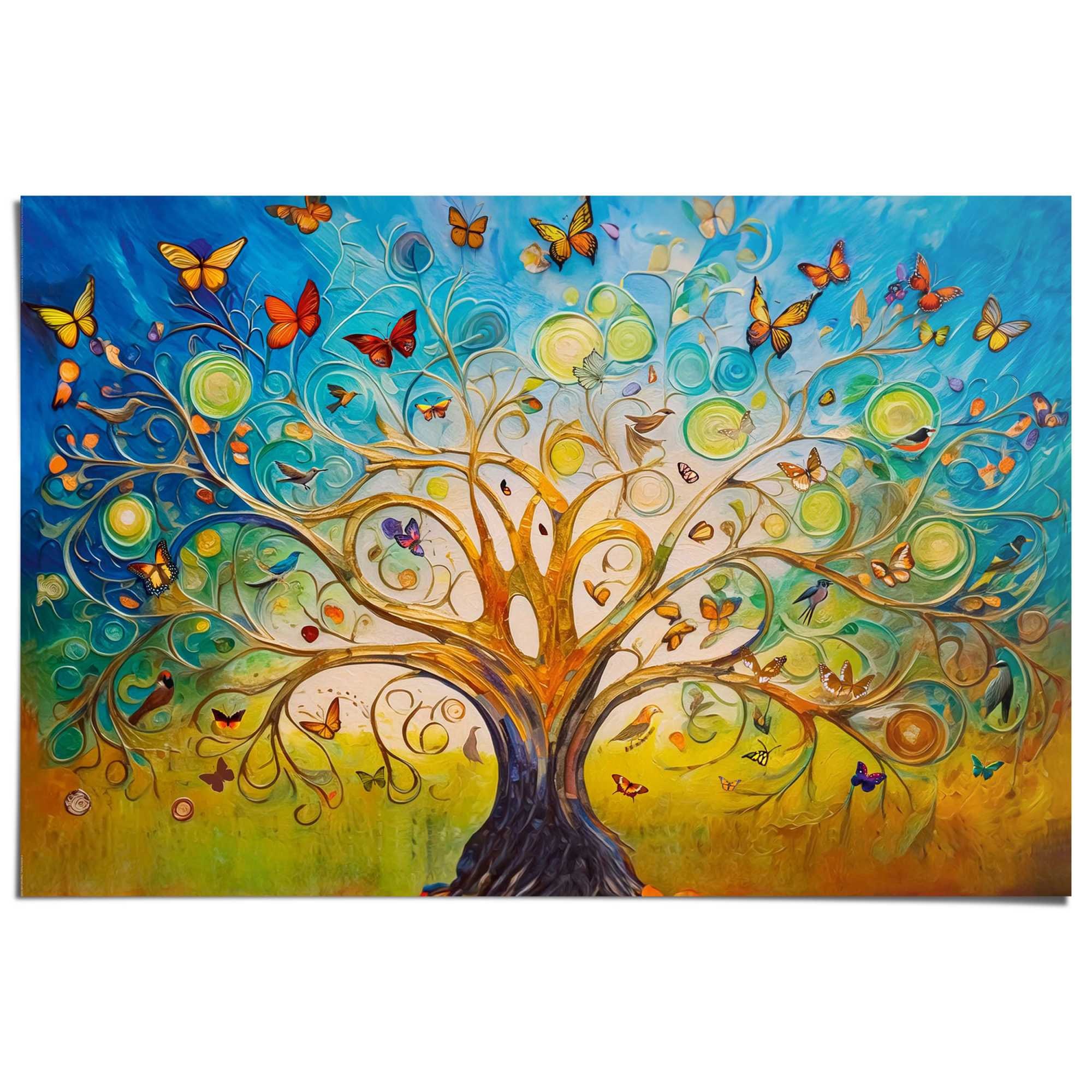 Reinders Poster "Colourful Tree of Life" Hobbyraum - Mehrfarbig - 150 gr. Papier - Kunst - 91,5x61 cm