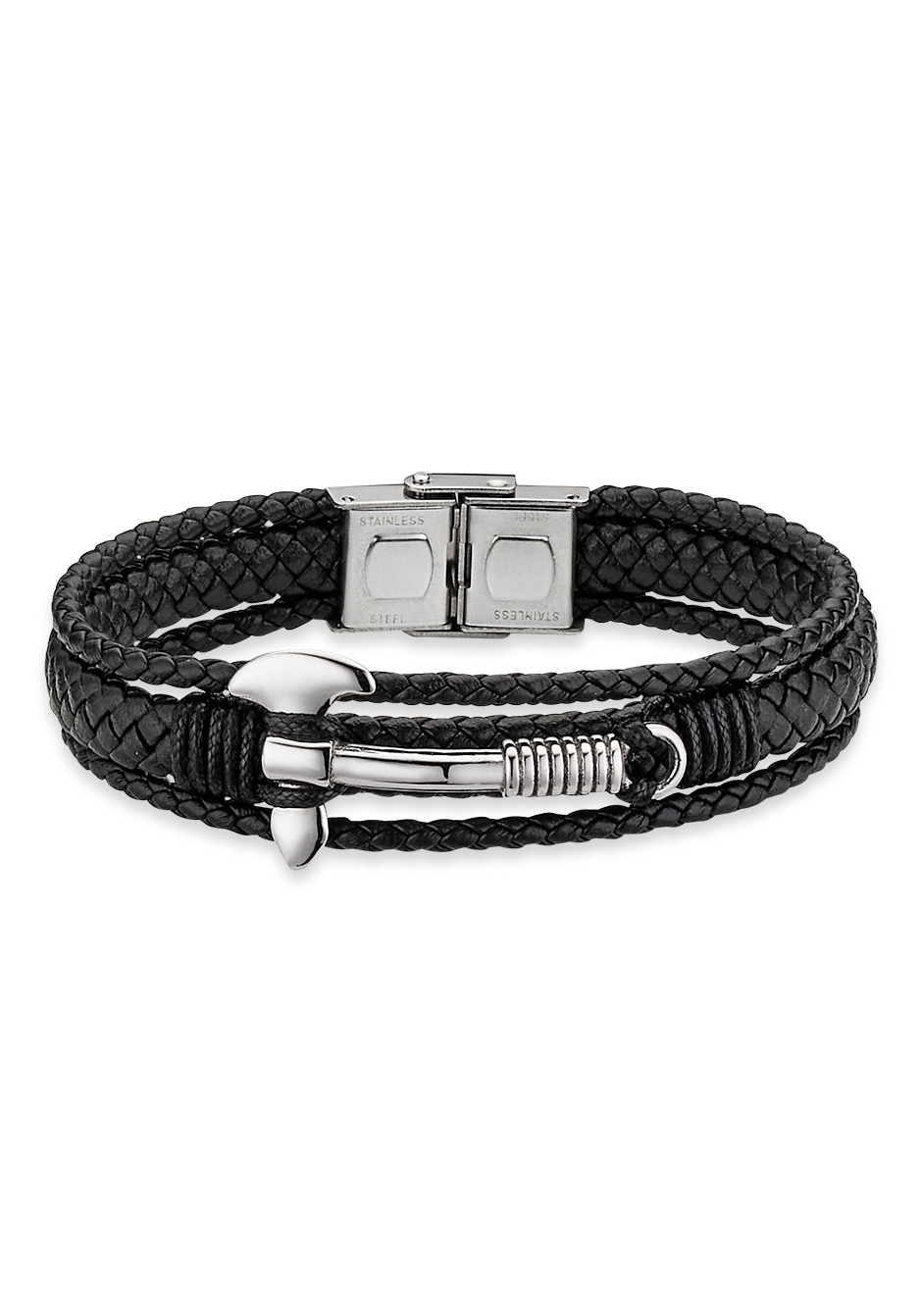 Bruno Banani Lederarmband »Schmuck Geschenk, Armkette Axt Lederband breit Silber«