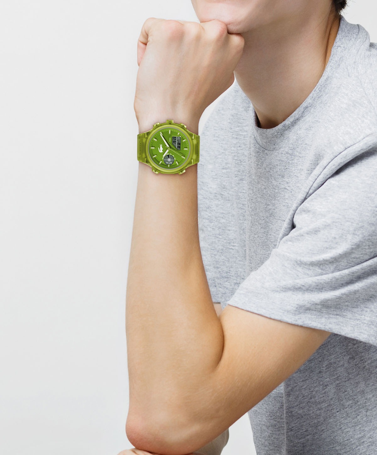 Lacoste Quarzuhr »LC33«, Armbanduhr, Herrenuhr, Silikonarmband, analog, digital, Wochentag
