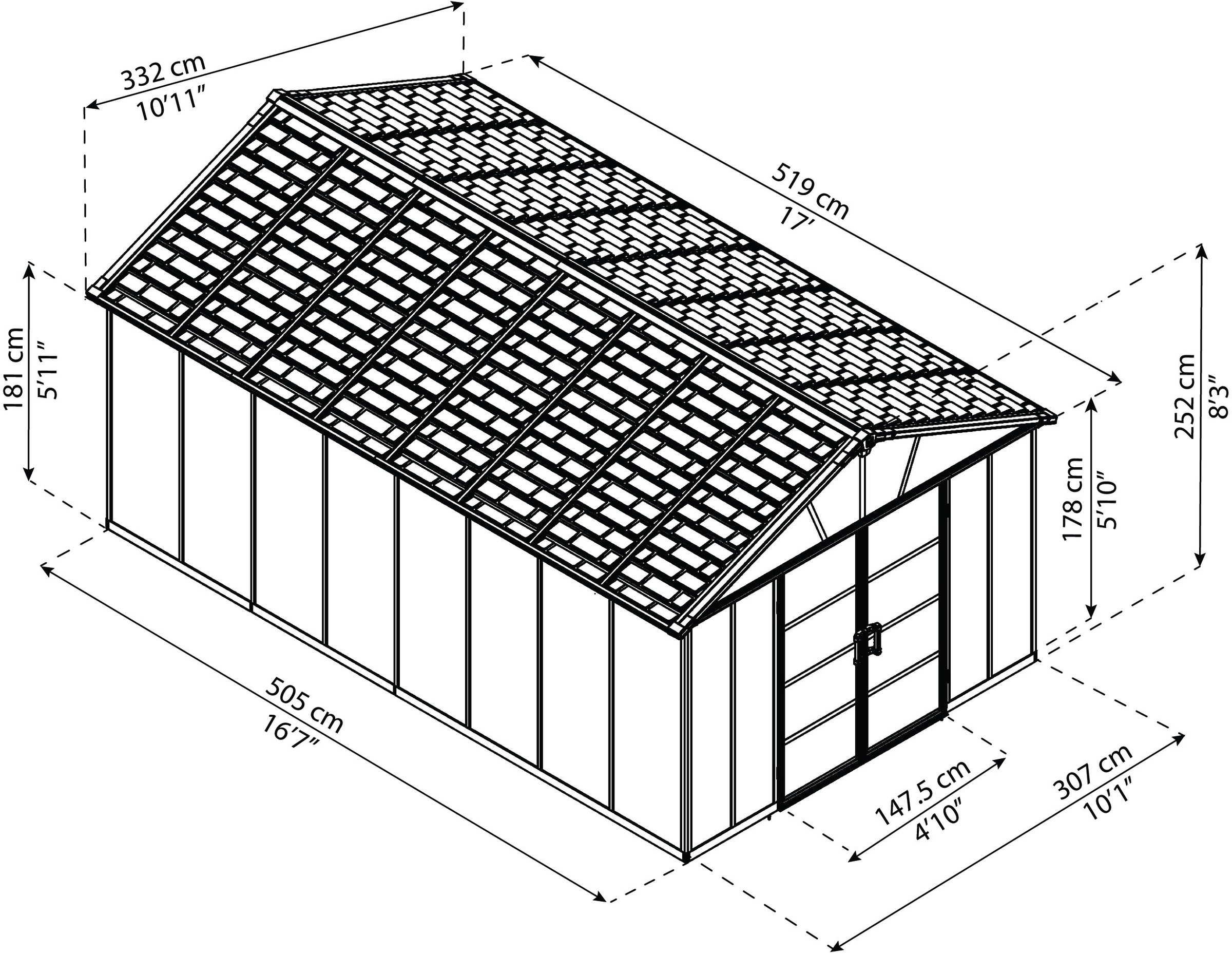 Palram - Canopia Gerätehaus »Yukon«, mit lebenslang widerstandsfähigen Wandpaneelen