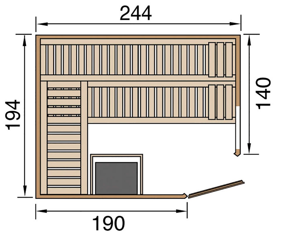 weka Sauna »Varberg«, 7,5 kW Bio-Ofen mit digitaler Steuerung