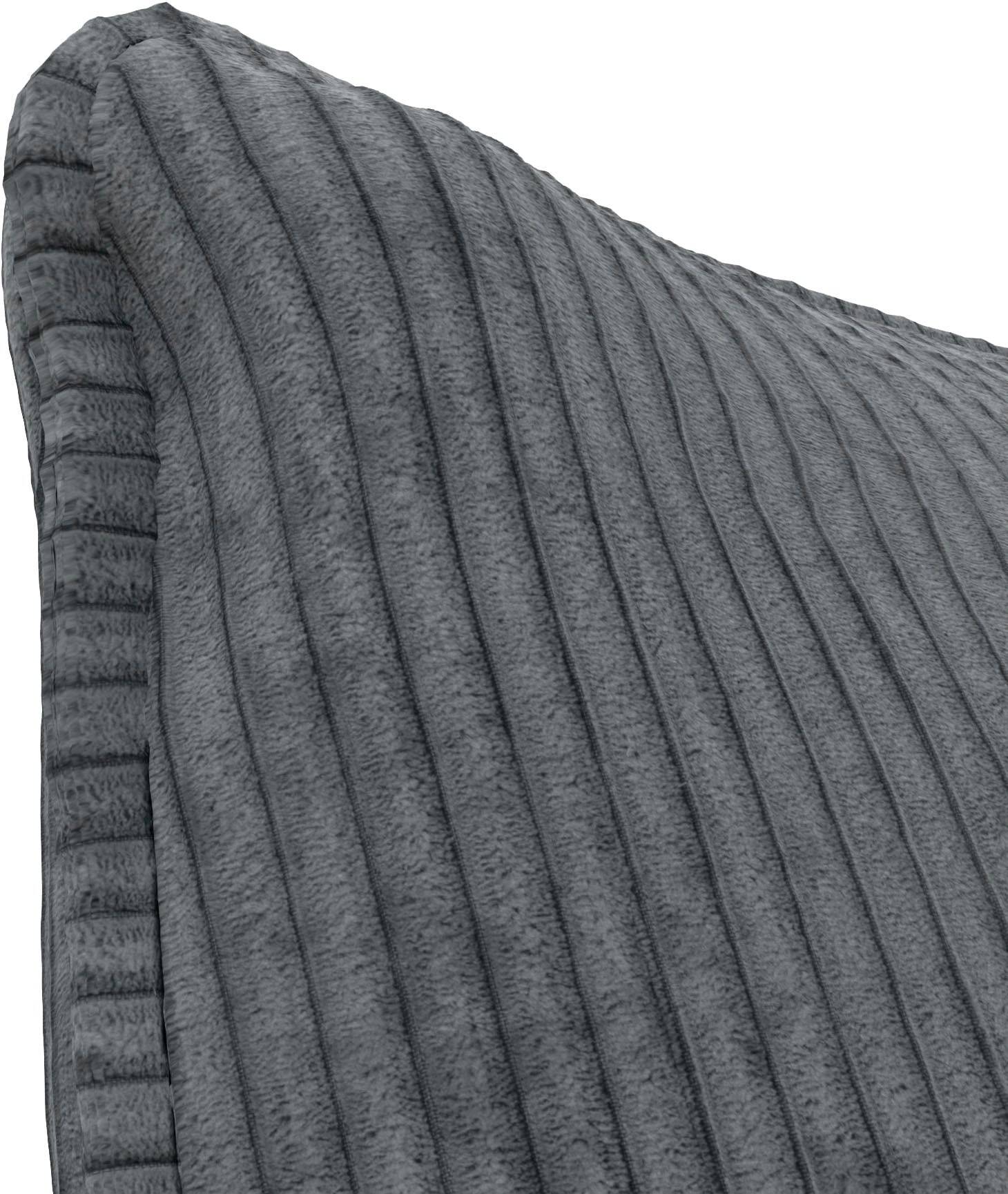 TRENDMANUFAKTUR Ecksofa »Fordon, Schlafsofa mit Bettkasten, Couch in L-Form, Breite 250 cm«, in Cordstoff HYPER, dunkelgrau, Recamiere links