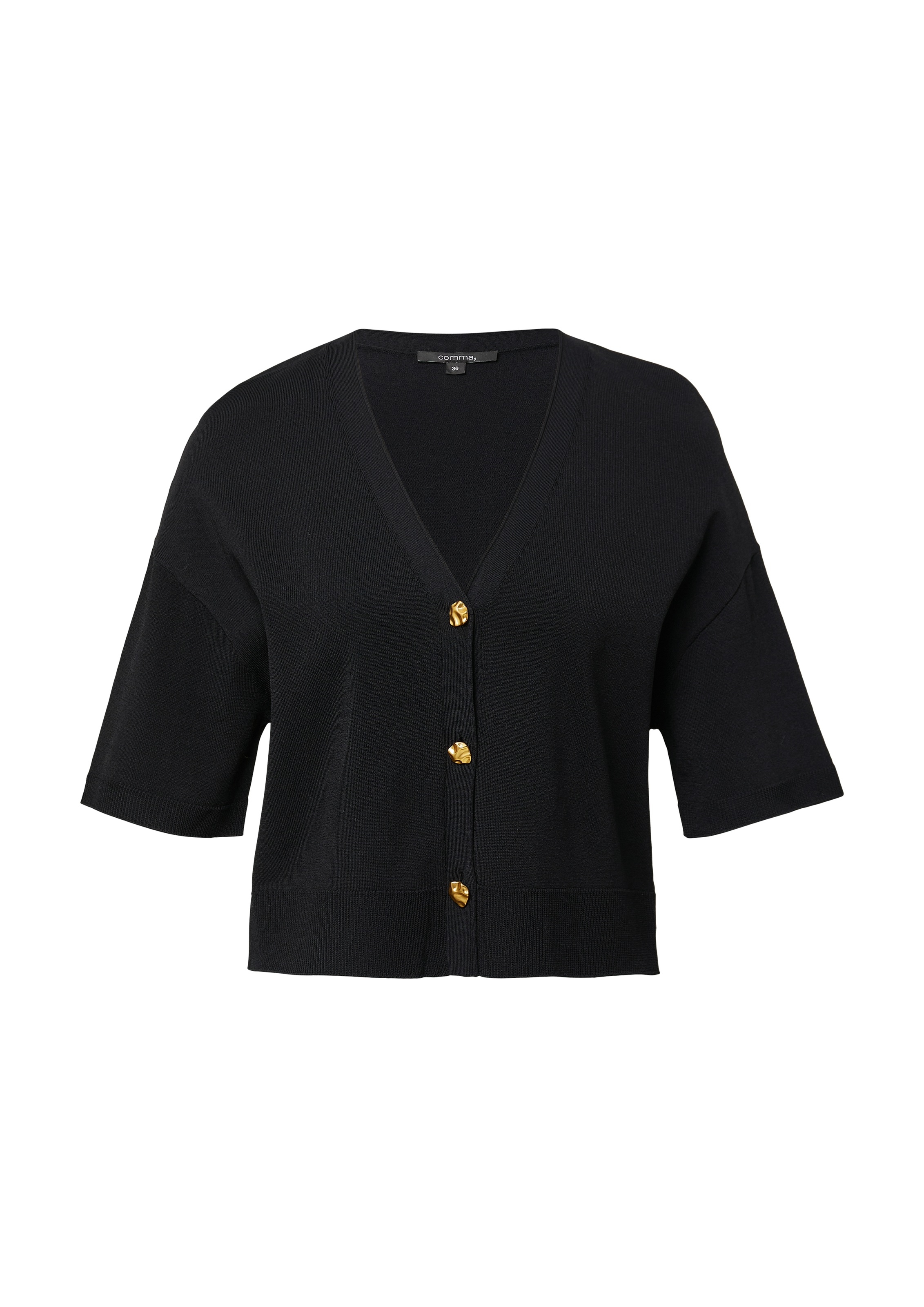 Thumbnail - Comma Cardigan mit V-Ausschnitt und goldenen Knöpfen