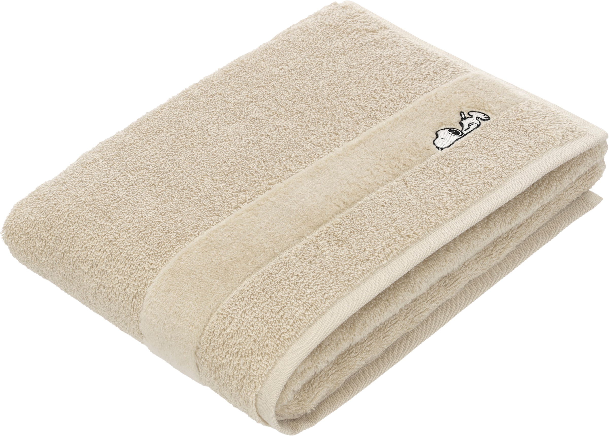 Vossen Duschtuch "Sleepy Snoopy" mit Veloursbordüren und Snoopy Stick
