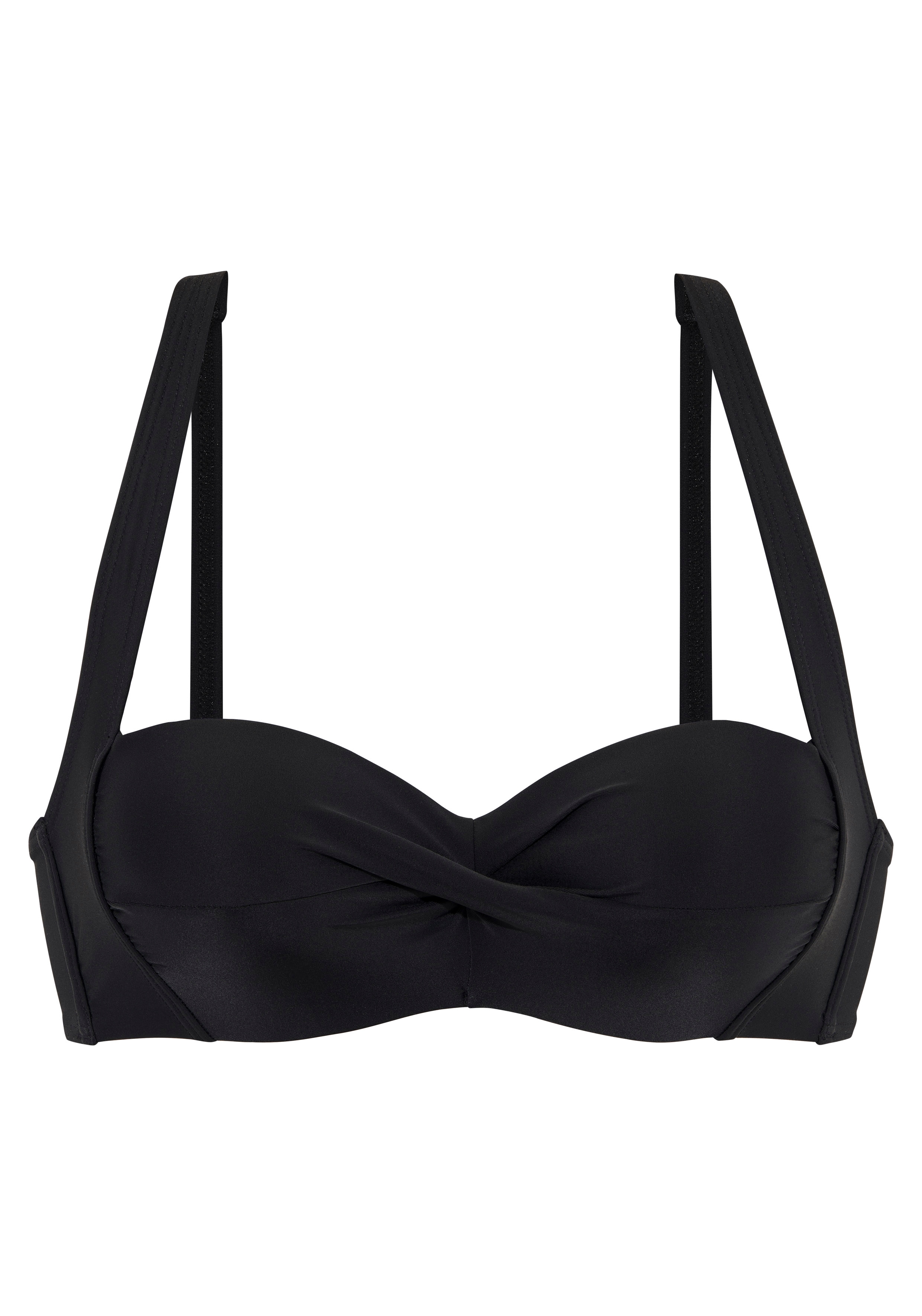 LASCANA Bandeau-Bikini-Top "Ronda" in Wickeloptik, bis G-Cup