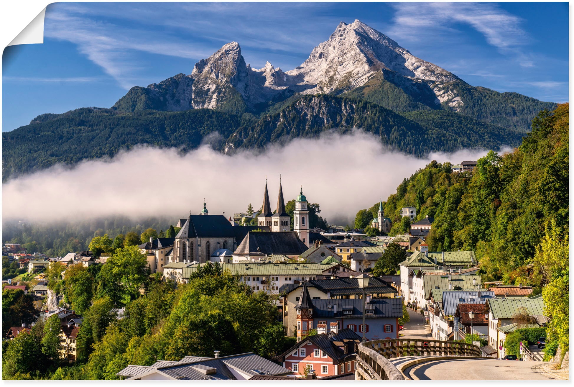 Wandbild »Watzmannblick Berchtesgaden«, Deutschland, (1 St.), als Leinwandbild, Poster...