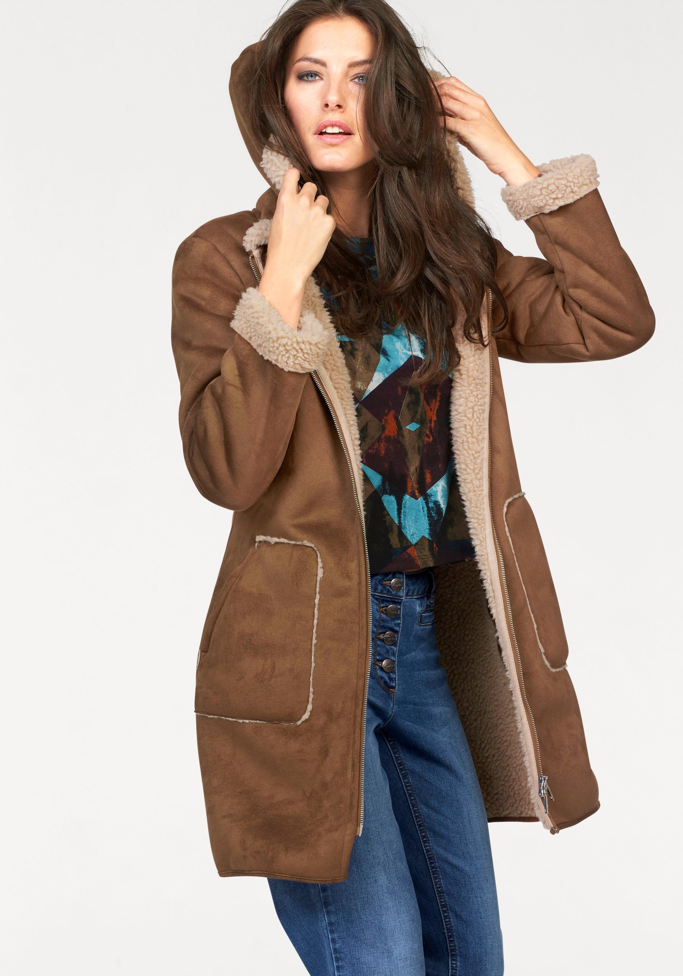Aniston CASUAL Kurzmantel, mit Kapuze kaufen | BAUR
