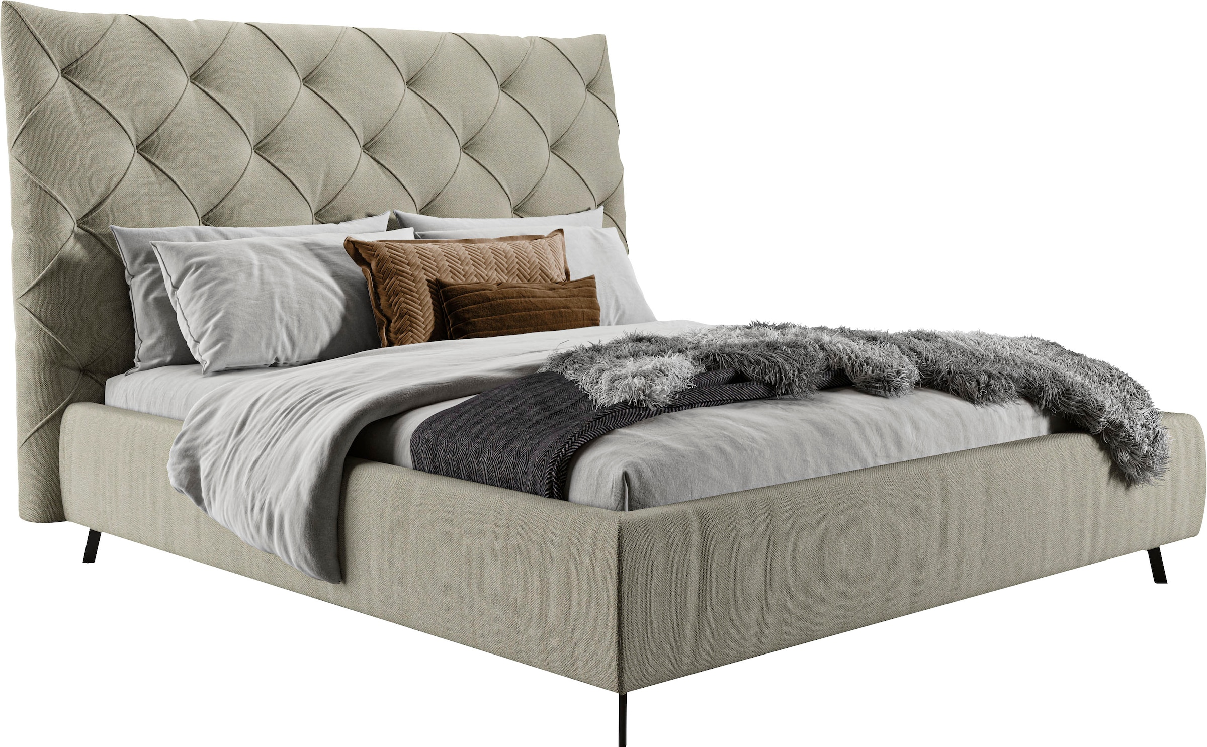 Home affaire Polsterbett "Maxime, in 4 Breiten bis 200cm, auch in Leder" Ko günstig online kaufen