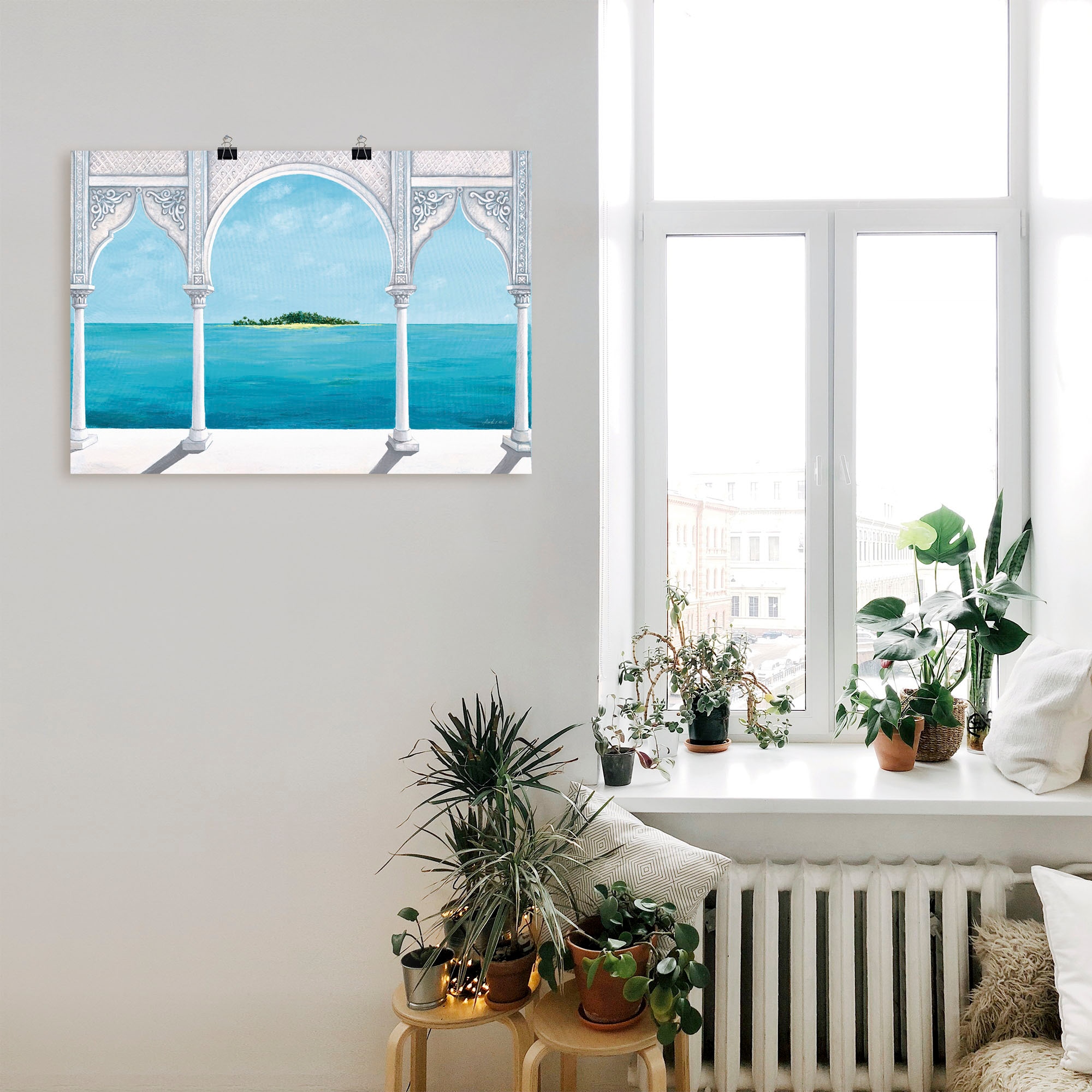 Artland Wandbild »Orientalische Karibik«, Fensterblick, (1 St.), als Leinwandbild, Poster in verschied. Größen