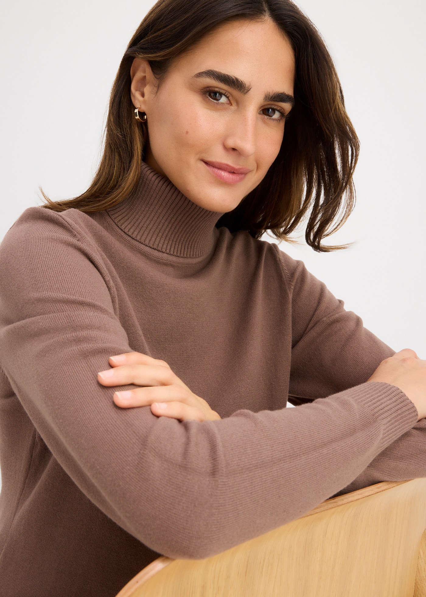 bonprix Rollkragenpullover »Rollkragenpullover« aus Baumwolle und Polyamid, Rollkragen, figurbetonte Passform