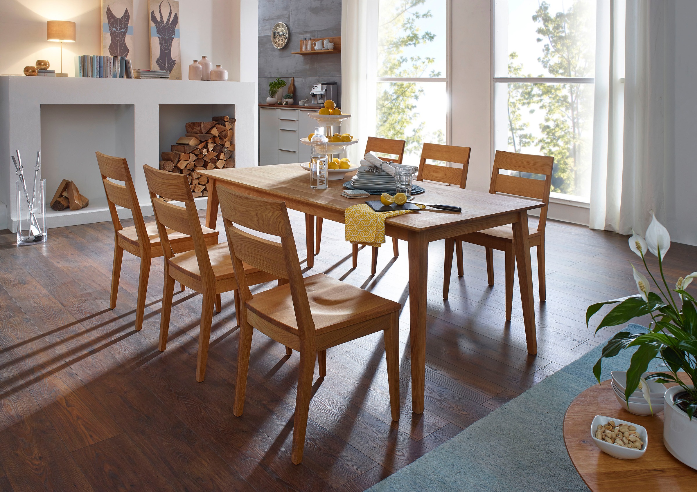 massivline&more 4-Fußstuhl "Filippa-M" (Set) Gestell aus Massivholz günstig online kaufen