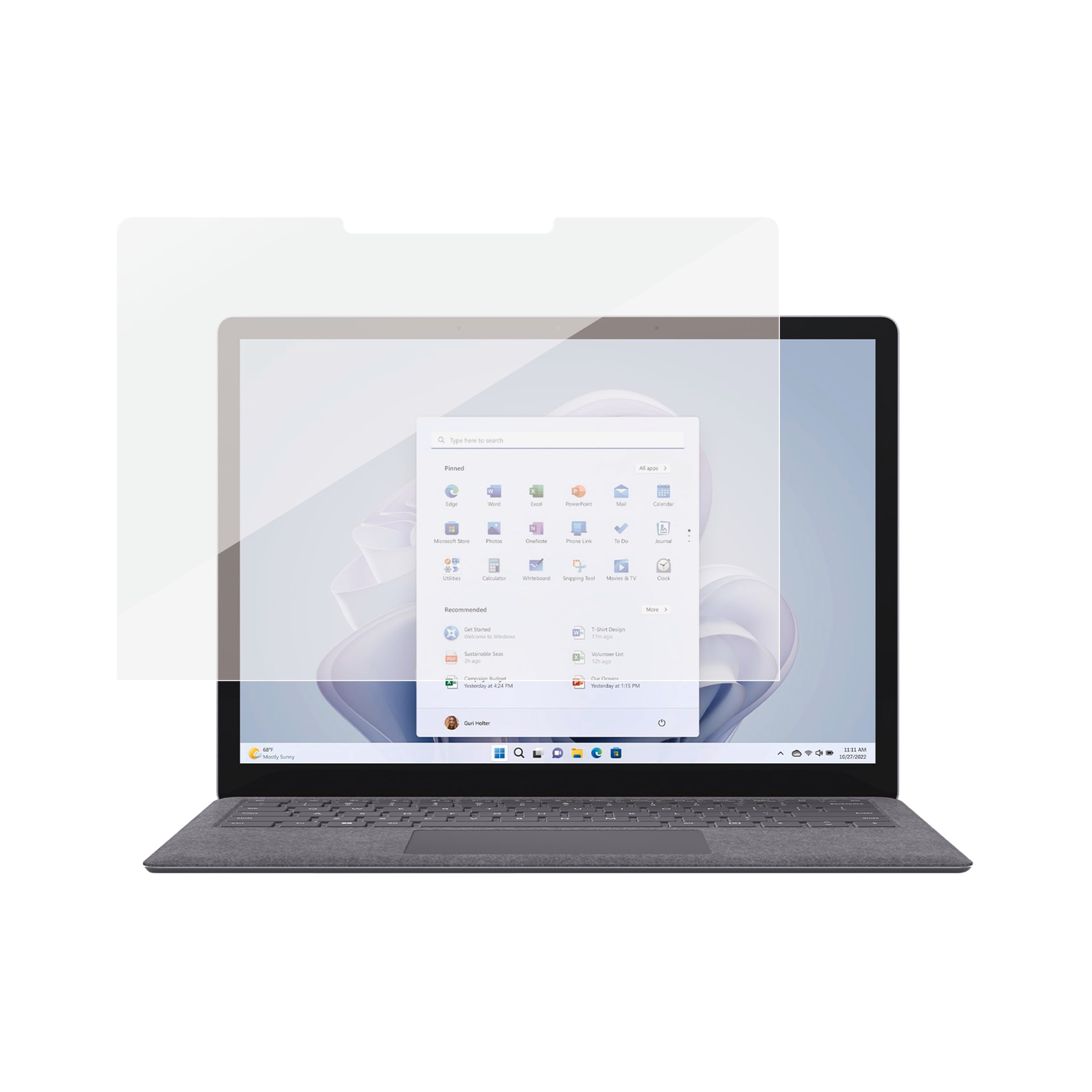 Displayschutzglas »Ultra-Wide Fit Screen Protector«, für Microsoft Surface Laptop 13.5, Displayschutzfolie, Schutzfolie, Bildschirmschutz, kratz- & stoßfest