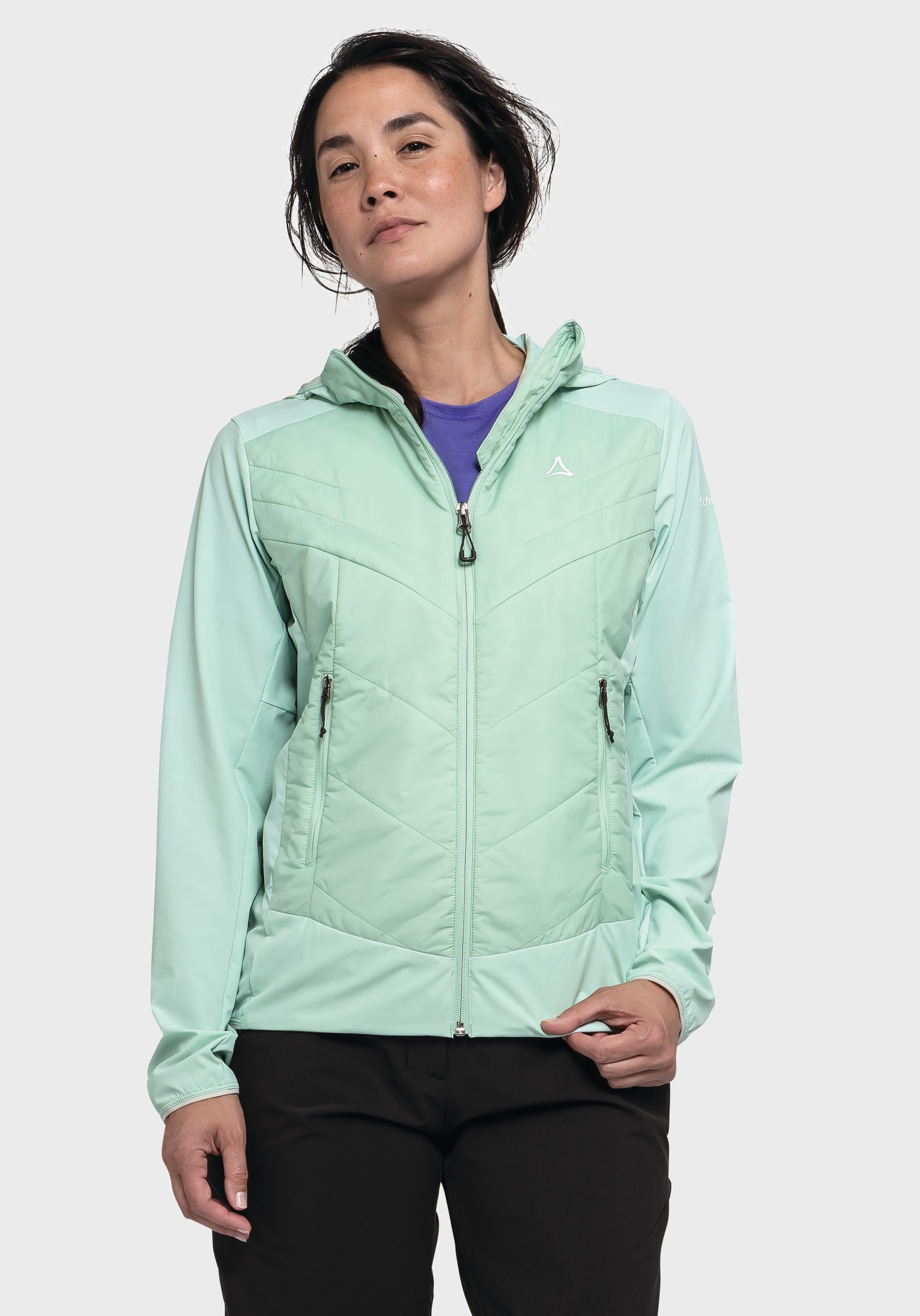 Schöffel Funktionsjacke »Hiking Hybrid Jk Style Blaueis WMS«, mit Kapuze