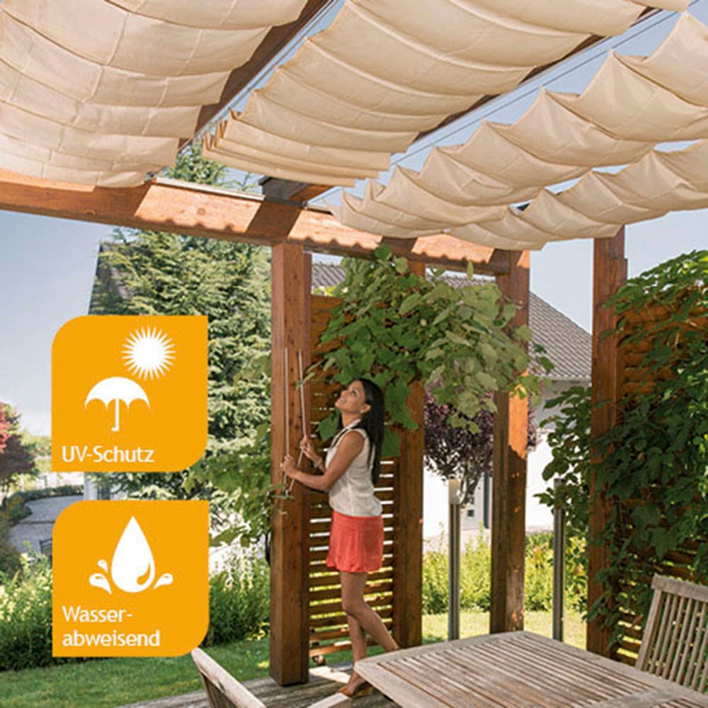 Windhager Sonnensegel für Seilspannmarkise, inklusive Laufhaken, 4,2x1,4 m