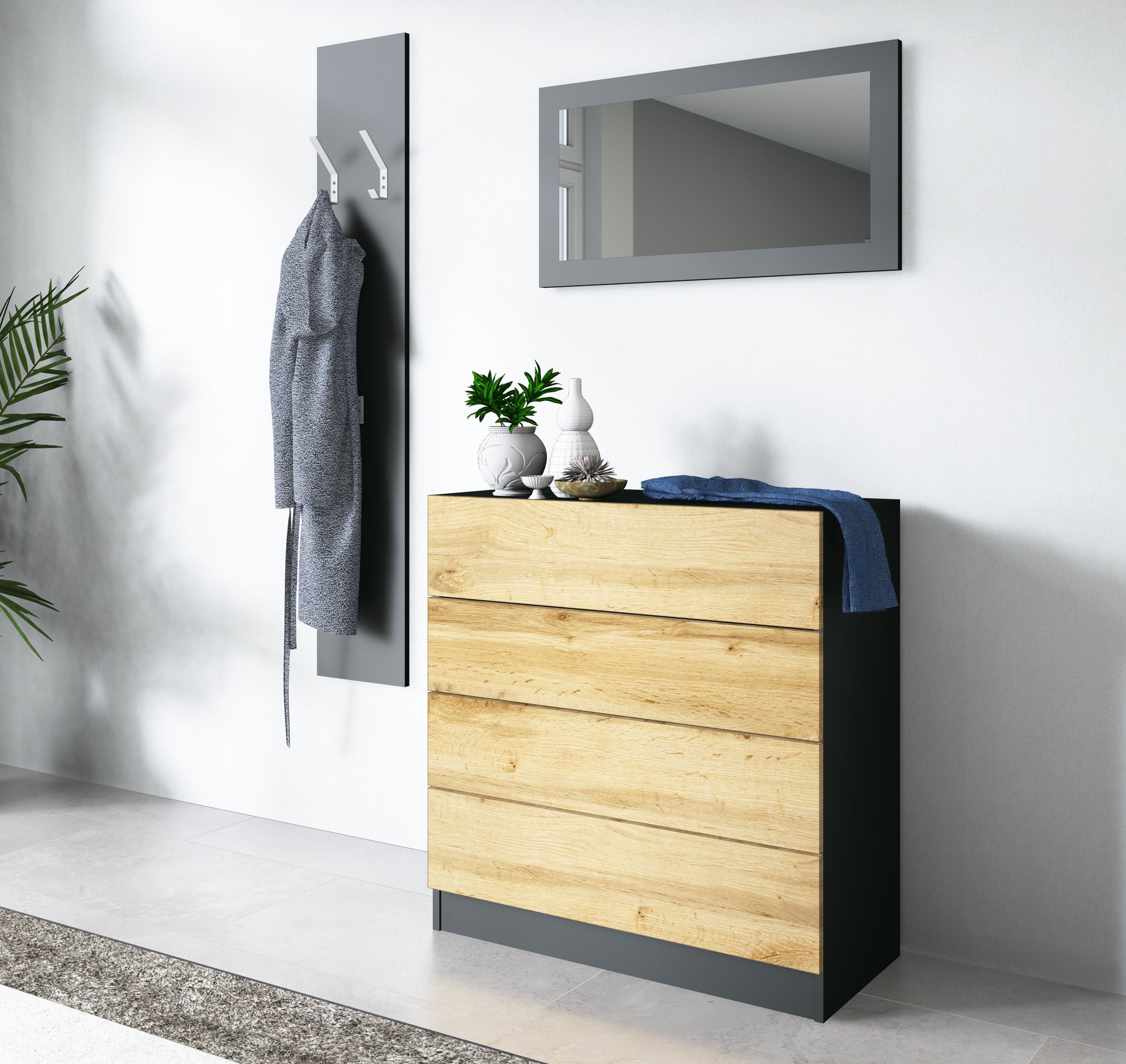 borchardt Möbel Garderoben-Set "Vaasa 3" Set, 3 Stk. tlg. günstig online kaufen