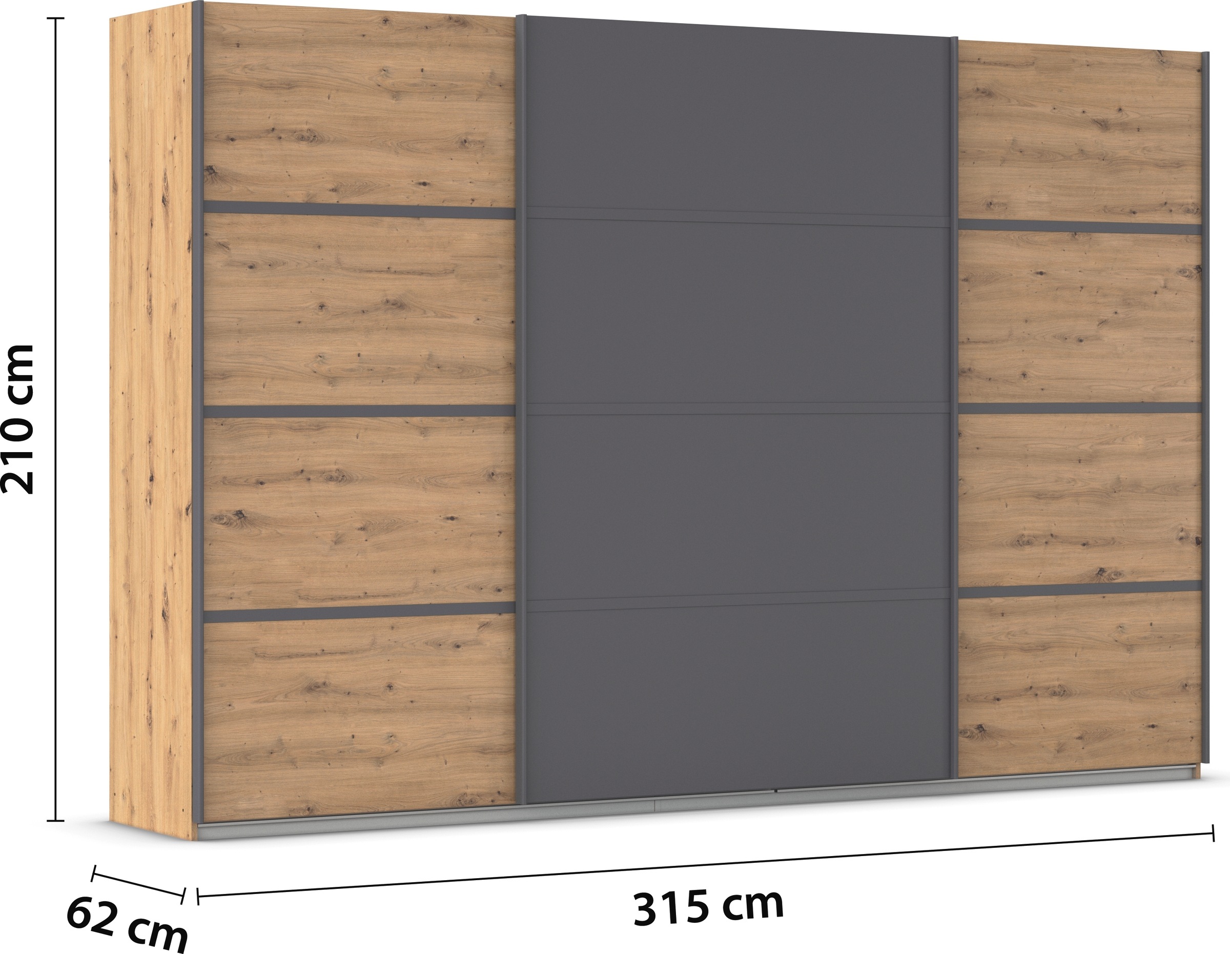rauch Kleiderschrank »Schwebetürenschrank OTTO´s Choice Garderobe Schrank TOP ANGEBOT Avola«, (in 3 verschiedenen Ausstattungen BASIC/CLASSIC/PREMIUM), mit eleganten Zierleisten in Chrom, Schwarz oder Weiß MADE IN GERMANY