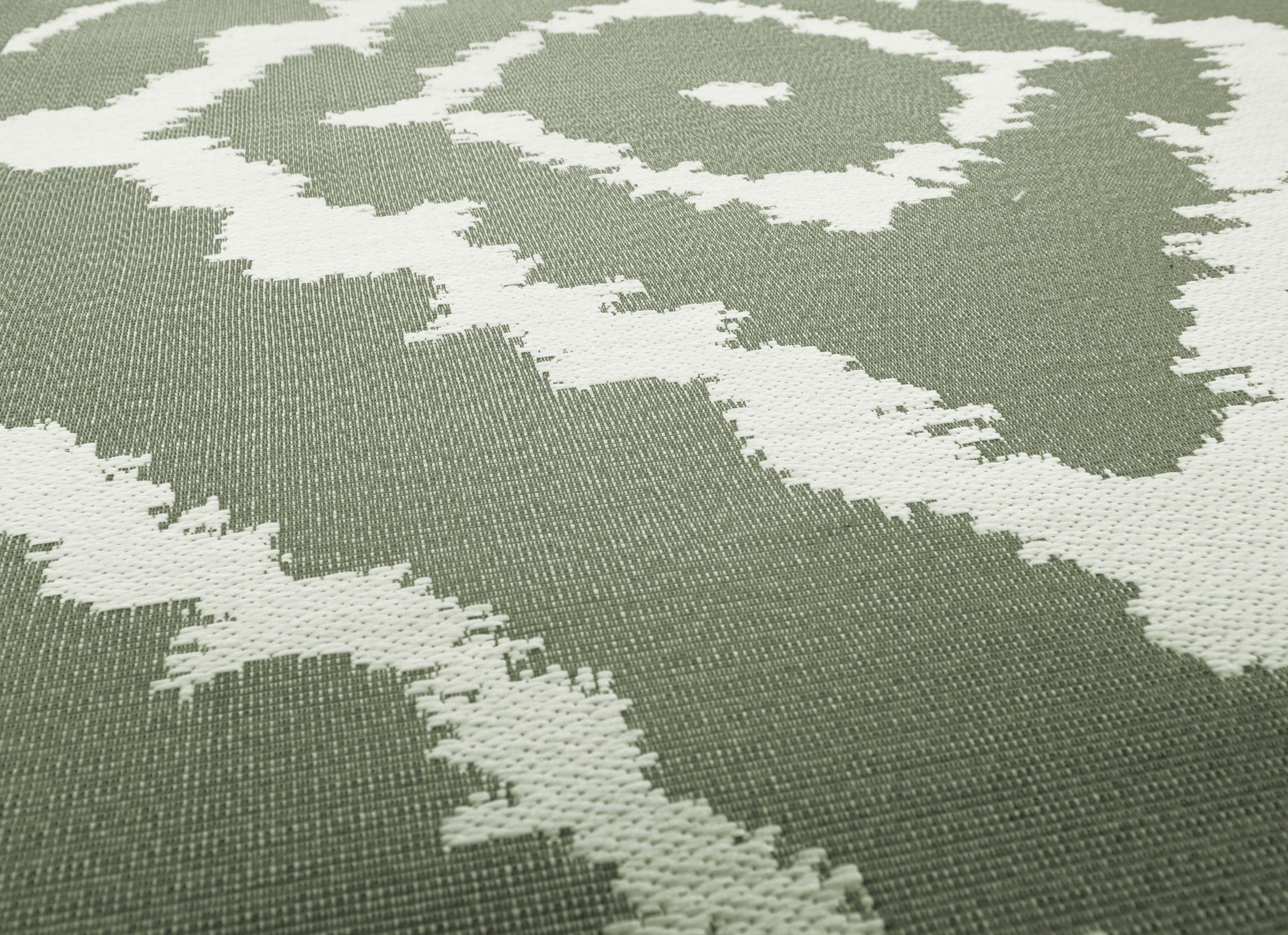 TOM TAILOR HOME Teppich »Garden Pattern«, rechteckig, 3 mm Höhe, Flachgewebe, modernes Rauten Design, In- und Outdoor geeignet