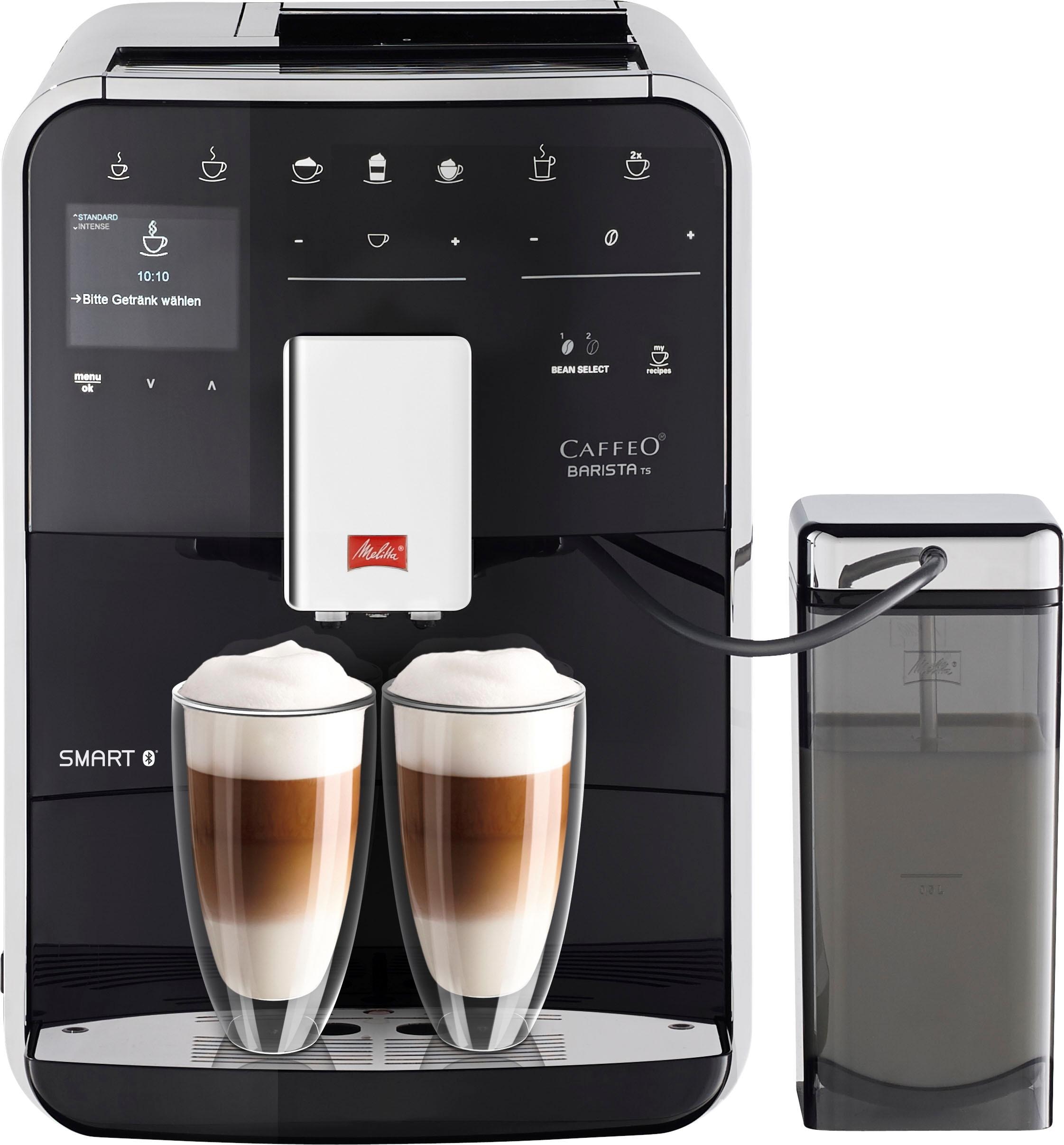 Melitta Kaffeevollautomat »Barista TS Smart® F850-102, schwarz«, 21 Kaffeerezepte & 8 Benutzerprofile, 2-Kammer Bohnenbehälter