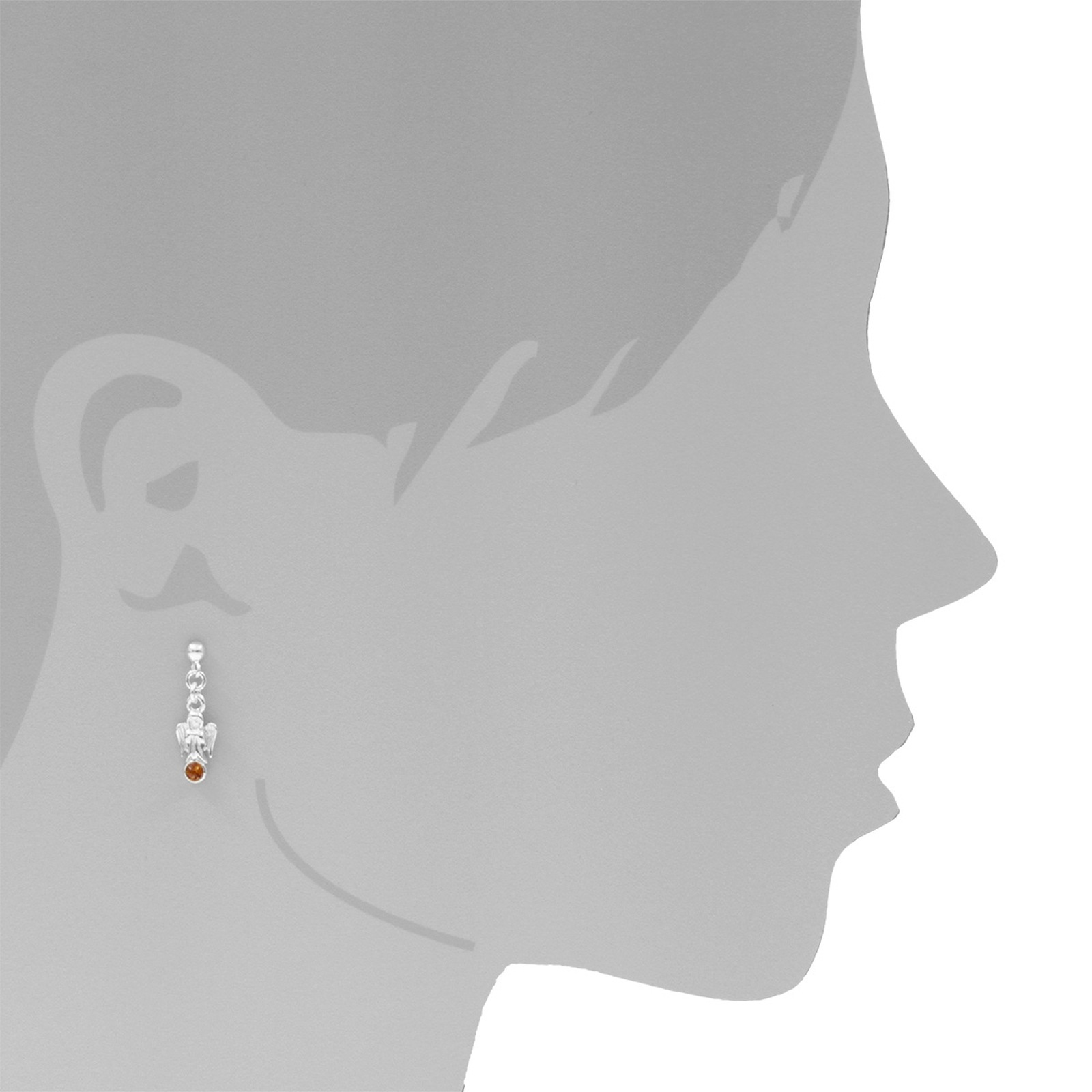 Paar Ohrhänger OSTSEE-SCHMUCK "- Engel - Silber 925/000 - Bernstein" Gr. 25, silber (silber 925, silberfarben, weiß), Ohrringe, Damen, Silber 925 (Sterlingsilber) 5