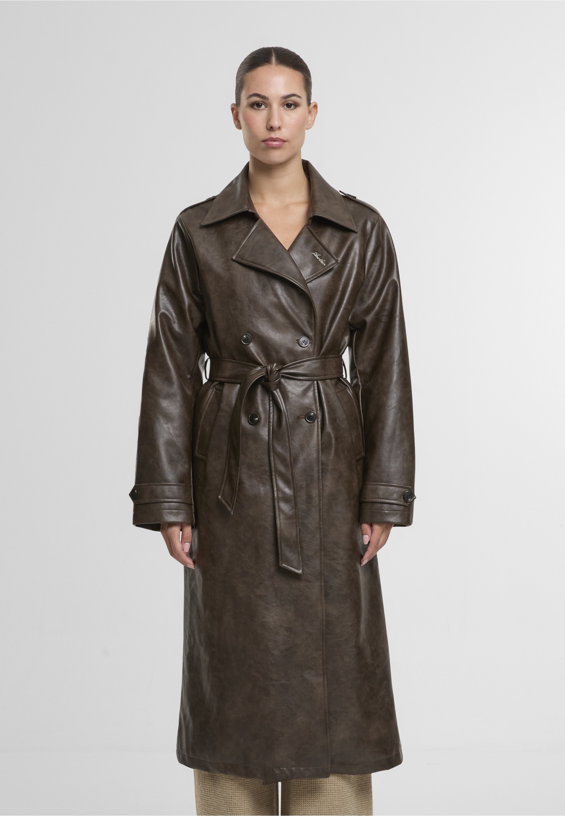 Another Cotton Lab Winterjacke »Another Cotton Lab Another Vegan Leather Trench Coat« 1 Stk. tlg. ohne Kapuze