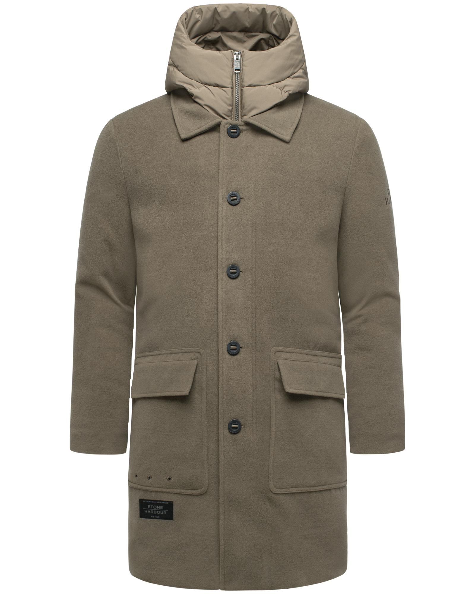 STONE HARBOUR Herren Trenchcoat "Thiagoo XX"braun, Gr. XXXL, Obermaterial 1: 95% Polyester, 3% Viskose, 2% Elasthan; Obermaterial 2: 100% Polyester;
