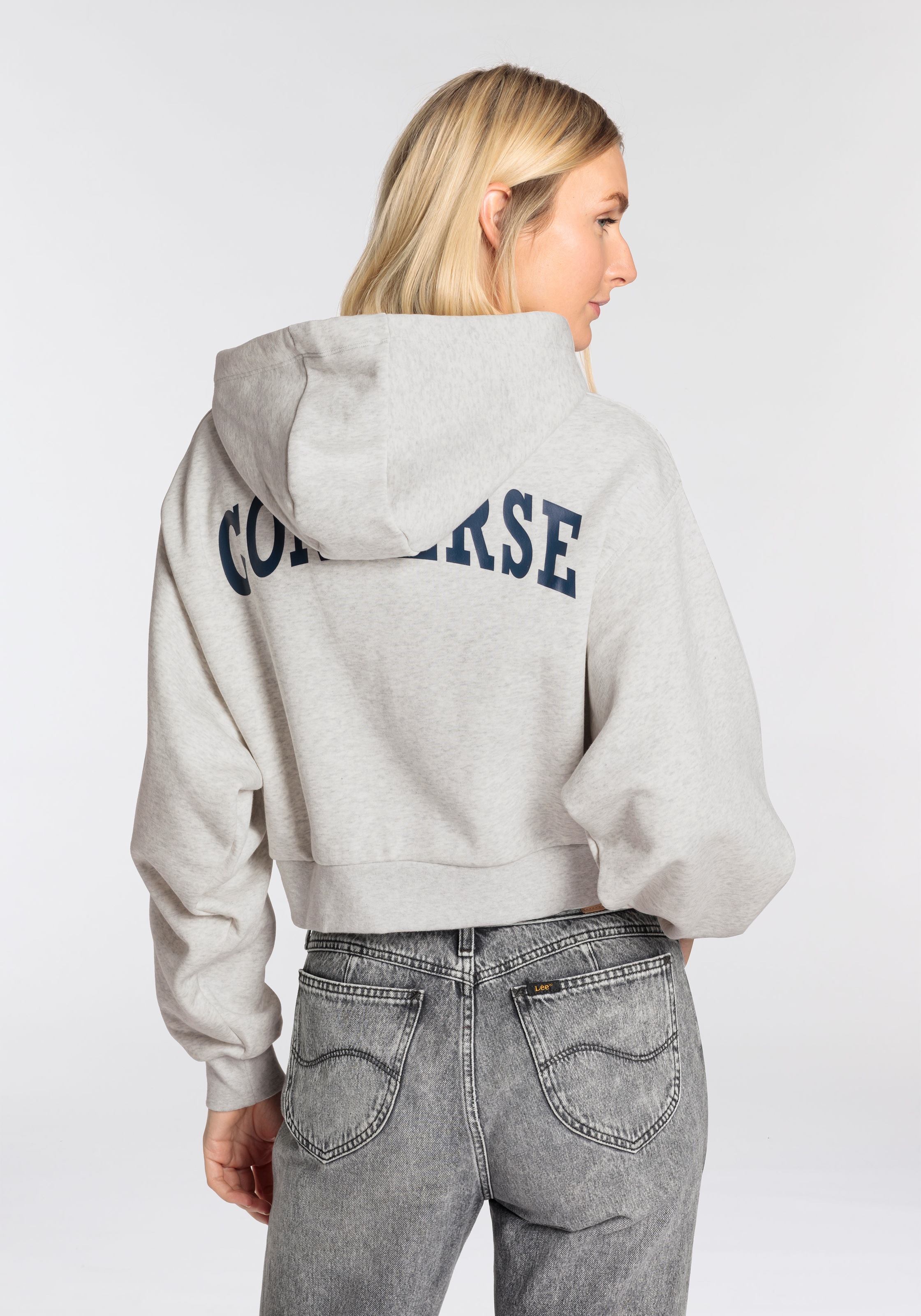 Converse Sweatjacke "WOMENS CONVERSE RETRO FULL-ZIP HOODIE", 1 Stk. cropped günstig online kaufen