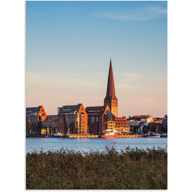 Artland Wandbild »Blick über Warnow, Hansestadt Rostock«, Rostock, (1 St.),  als Alubild, Leinwandbild, Wandaufkleber oder Poster in versch. Größen  kaufen | BAUR