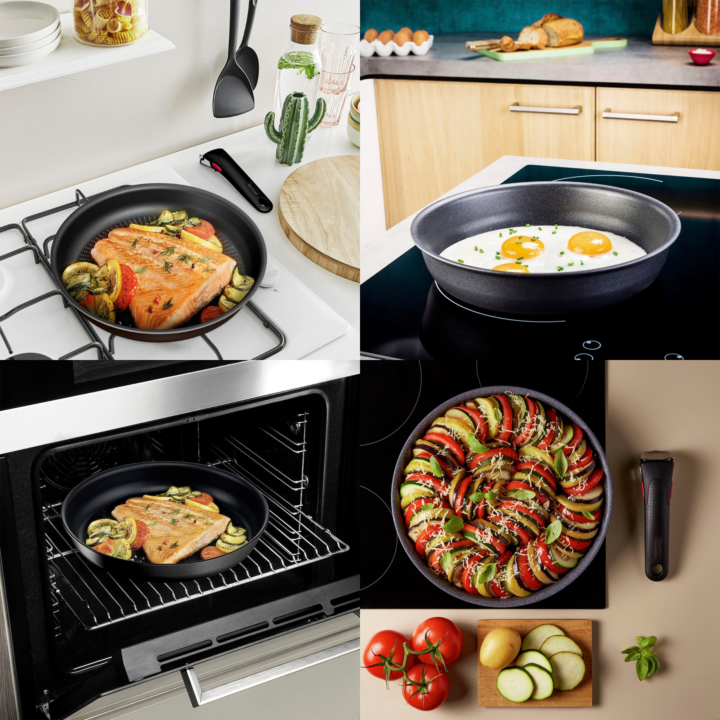 Tefal Pfannen-Set »Ingenio Unlimited L76390«, Aluminium, (Set, 3 tlg.),  stapelbar, Antihaftversiegelung, Induktion, Made in France, kompakt  bestellen | BAUR