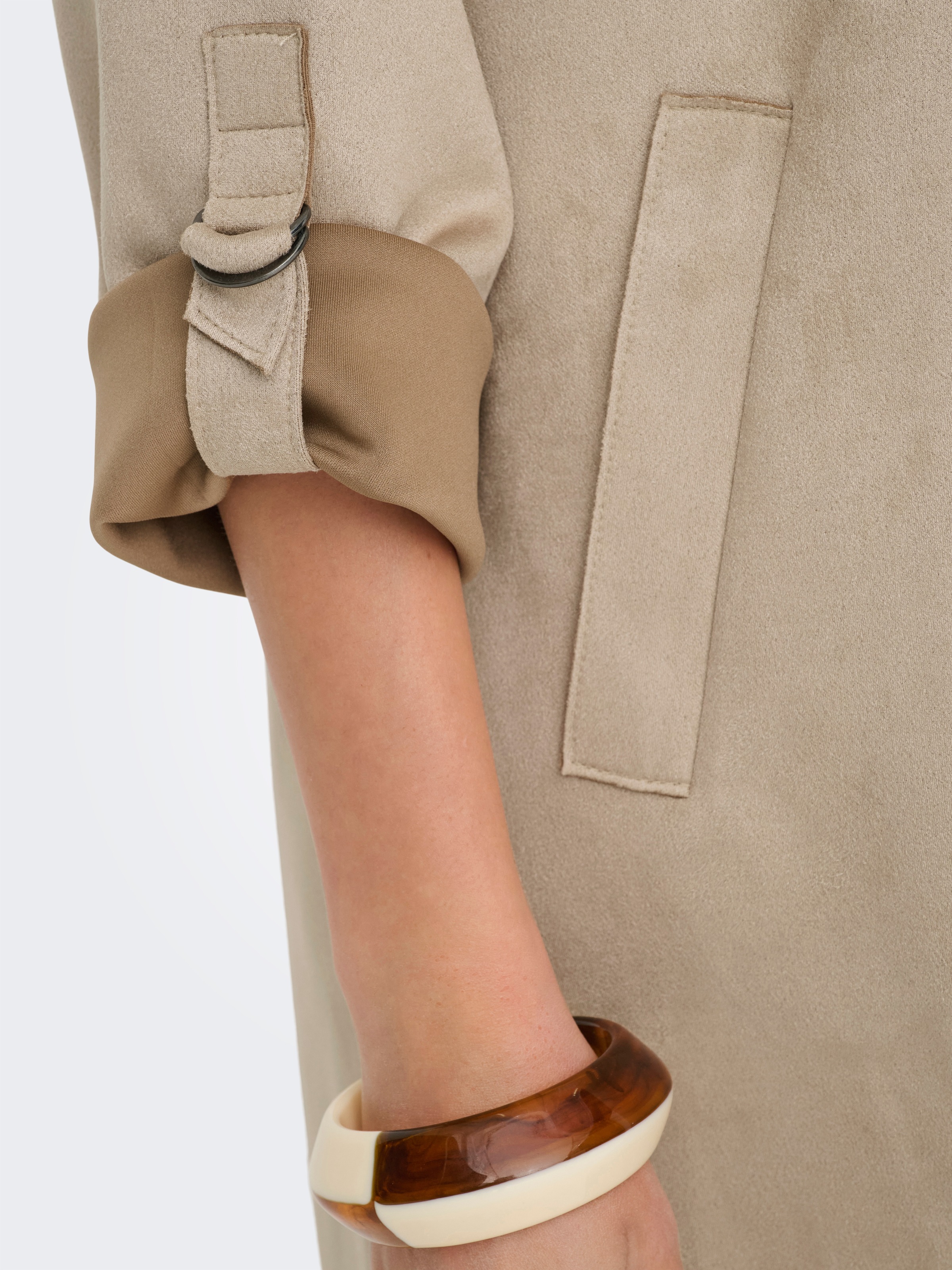 Thumbnail - ONLY Langjacke "ONLJOLINE FAUX SUEDE COAT LIFE CC OTW" mit Reverskragen, weiches Wildlederimitat