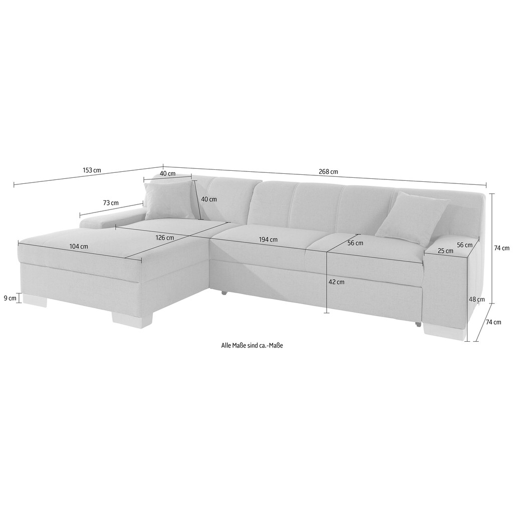 DOMO collection Ecksofa »Bero L-Form«