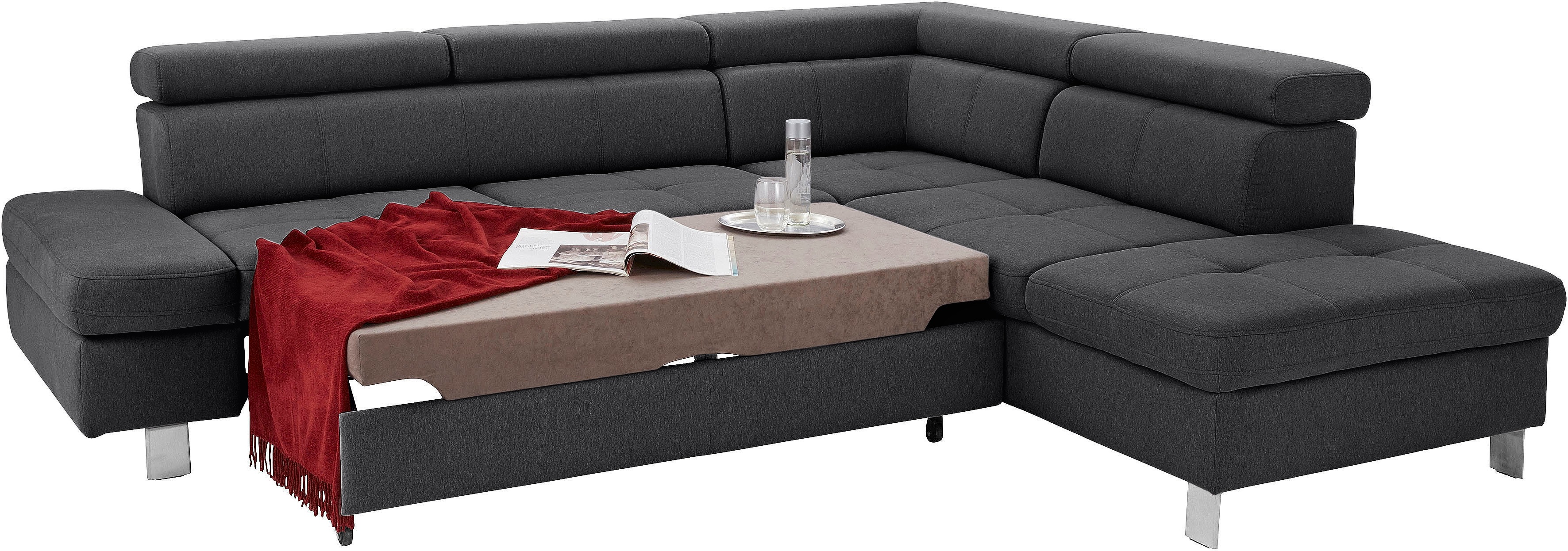 Thumbnail - exxpo - sofa fashion Ecksofa "Fiji, L-Form", mit Kopf- bzw. Rückenverstellung, wahlweise mit Bettfunktion