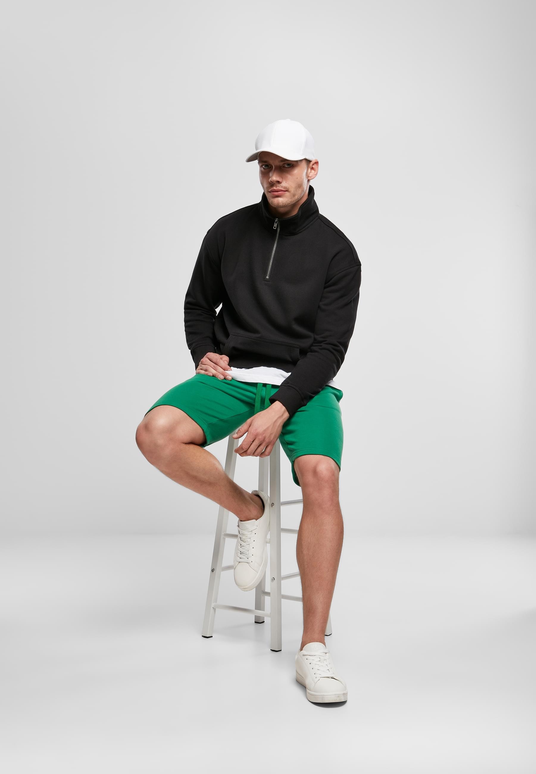 URBAN CLASSICS Rundhalspullover »Urban Classics Herren Organic Basic Troyer« 1 Stk. tlg.