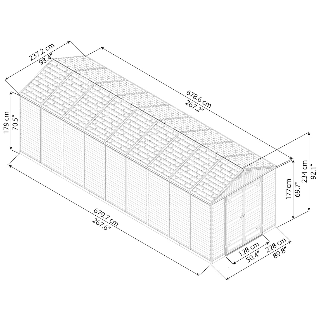 Palram - Canopia Gerätehaus »Skylight 8x20«