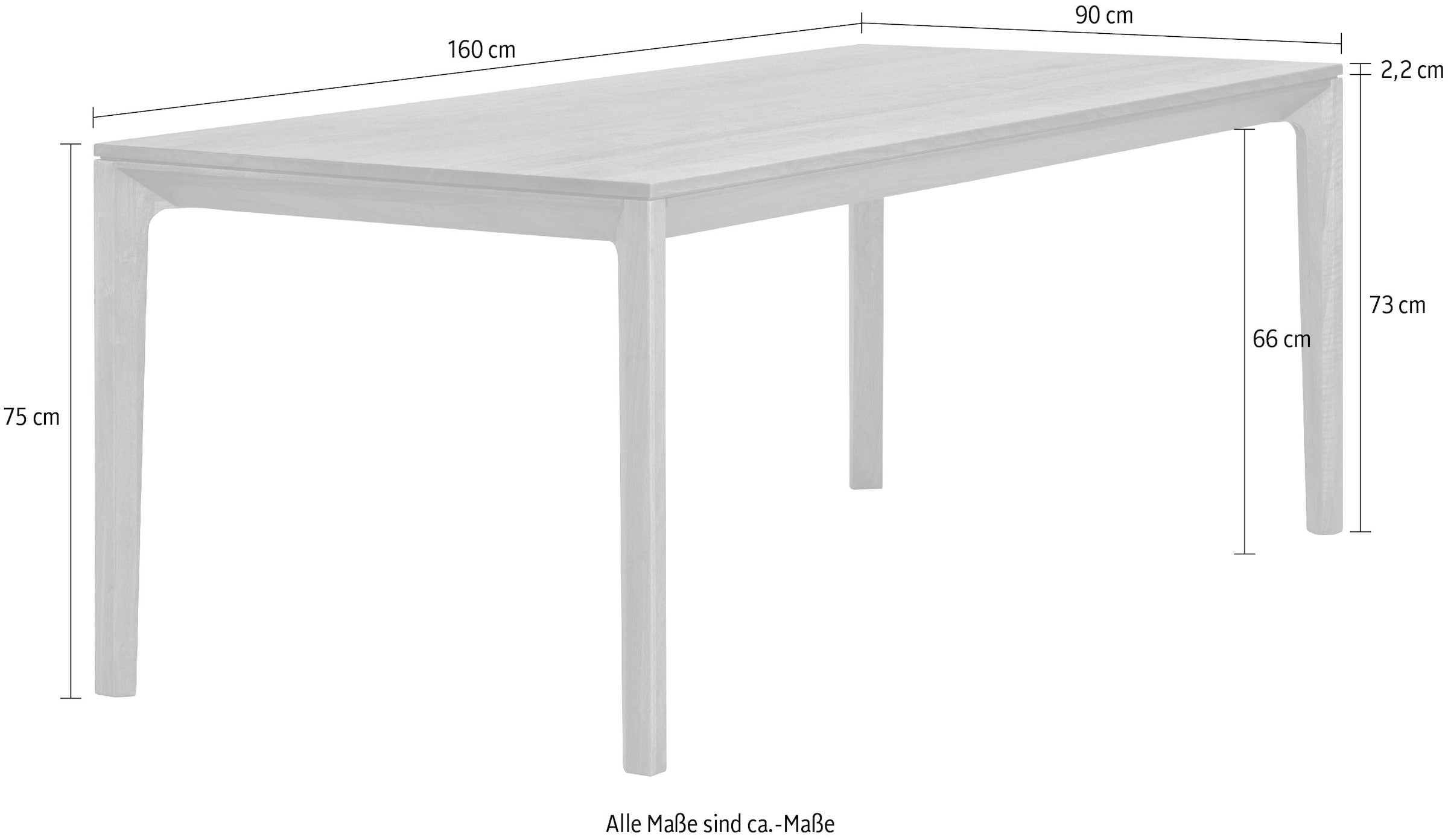 whiteoak Esstisch, (5 St.), extravagantes Design in hochwertiger Qualität