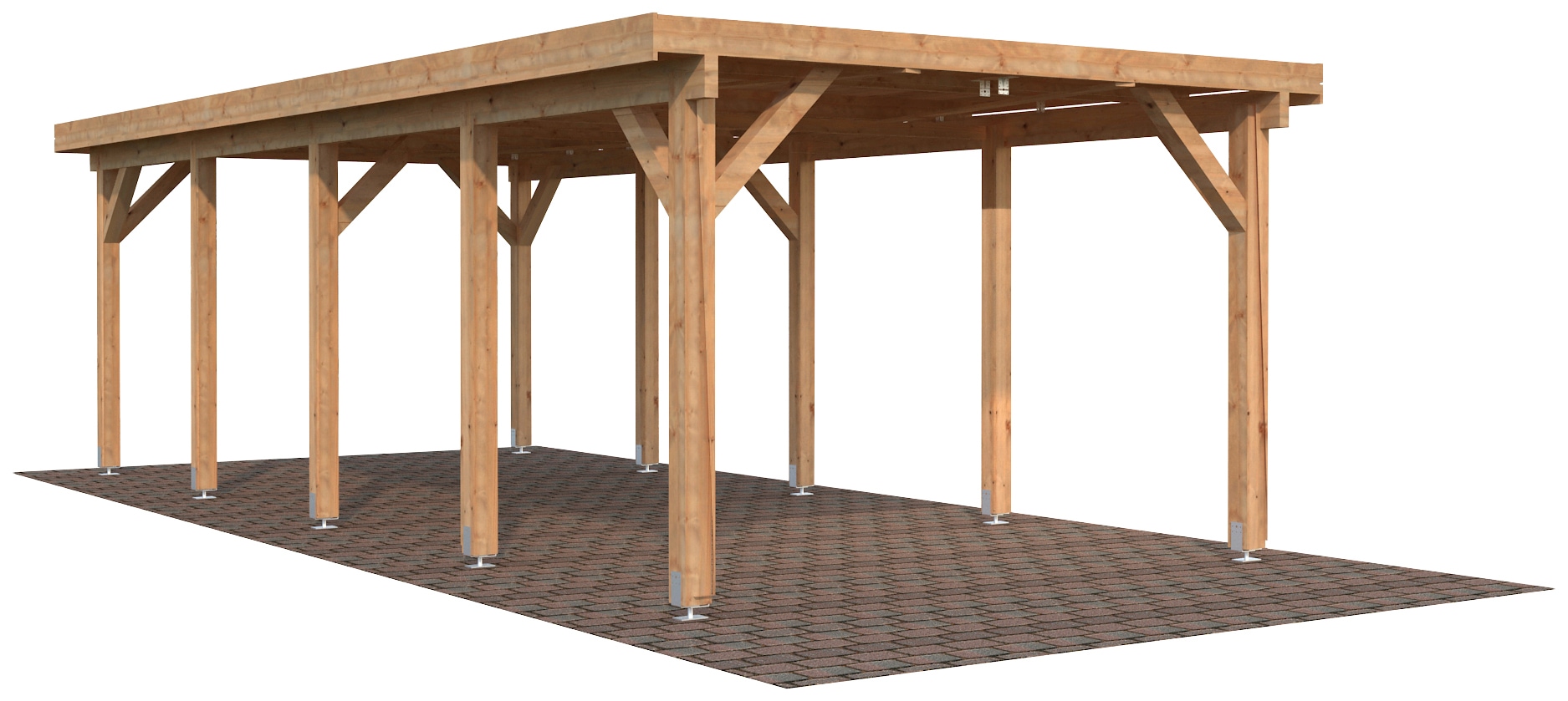 Palmako Einzelcarport "Karl" Massivholz hellbraun