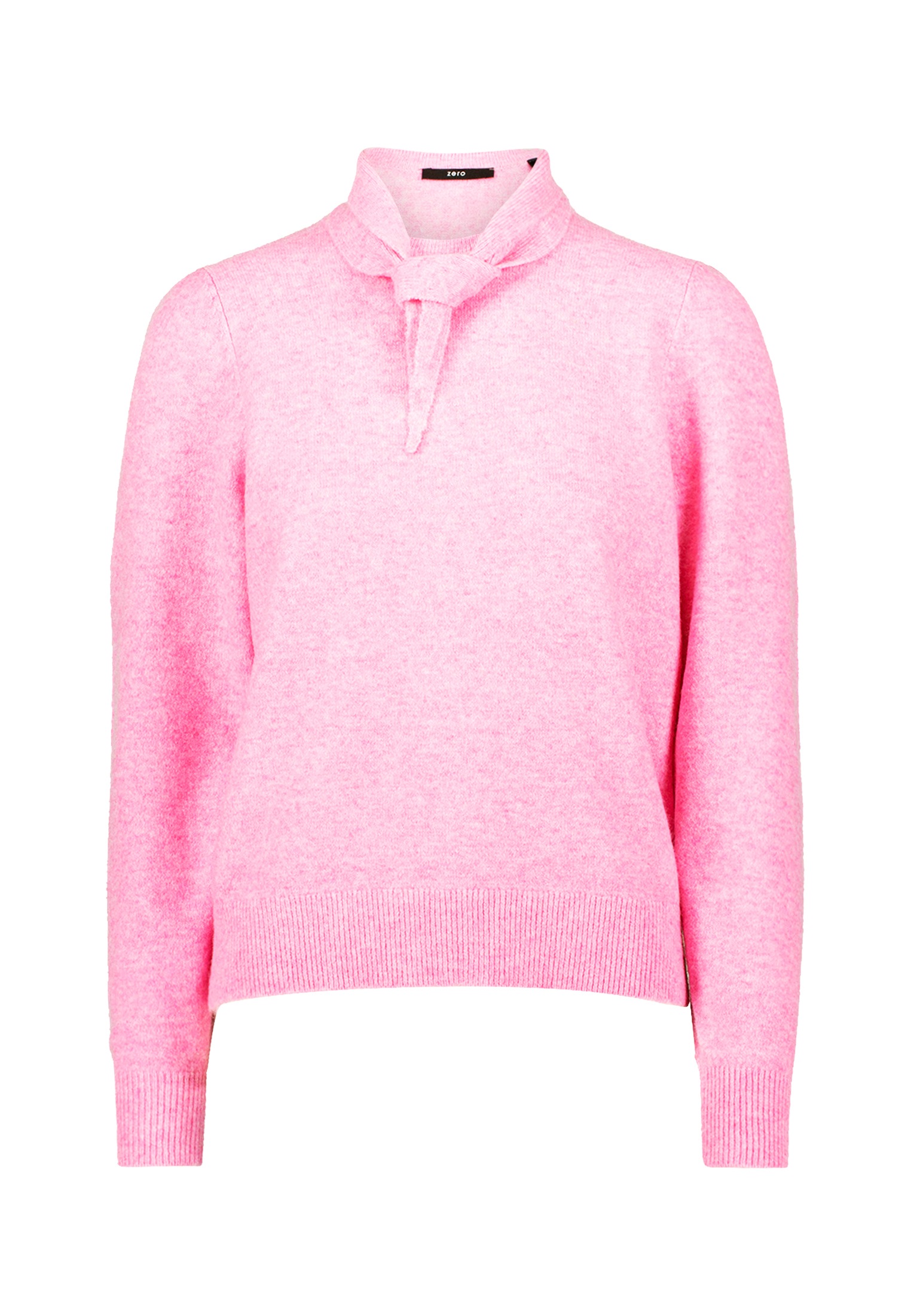 Zero Strickpullover "Damen mit Strickhalstuch" 1 tlg. Plain/ohne Details günstig online kaufen