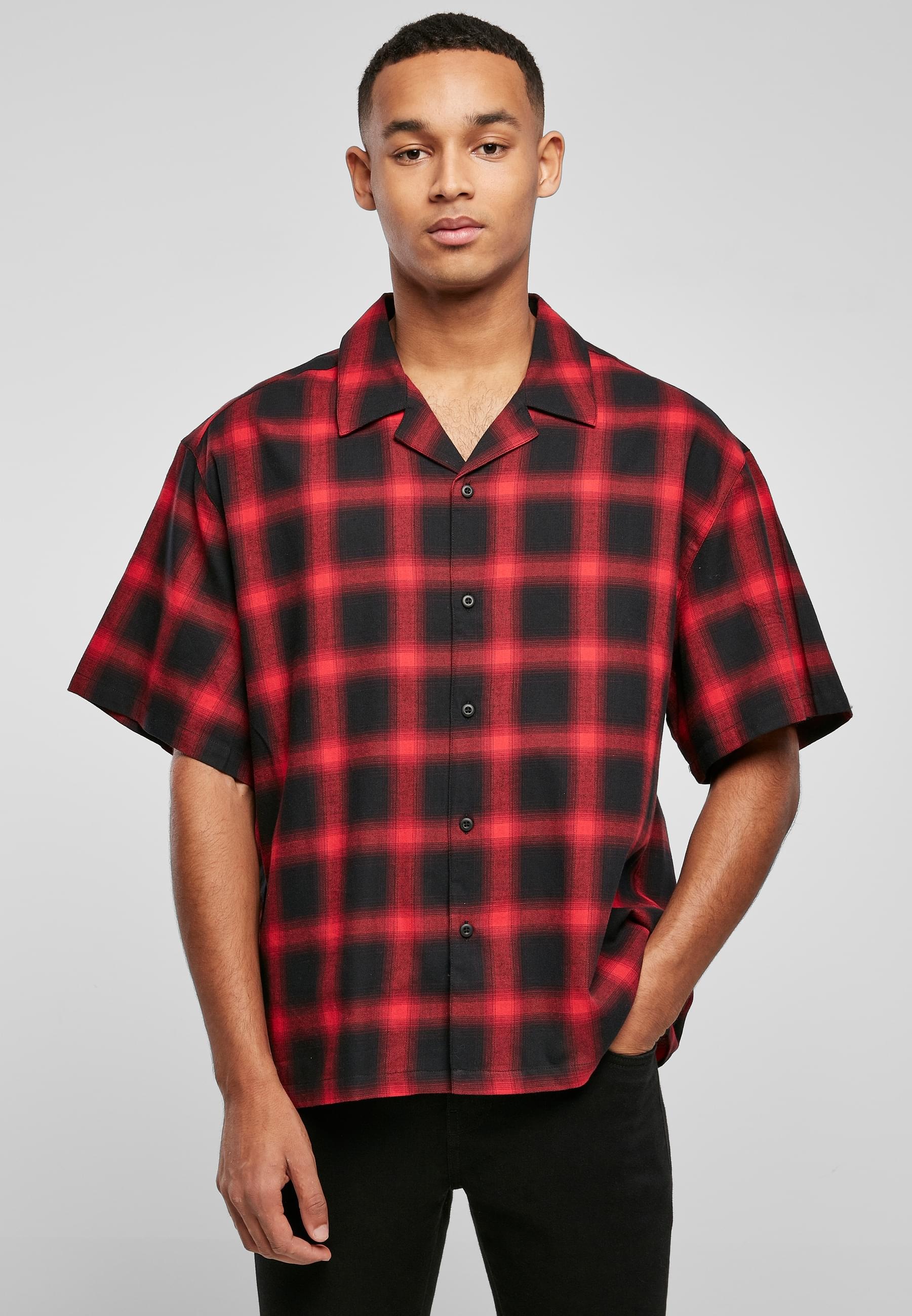 URBAN CLASSICS Langarmhemd »Urban Classics Herren Loose Checked Resort Shirt«, (1 tlg.)