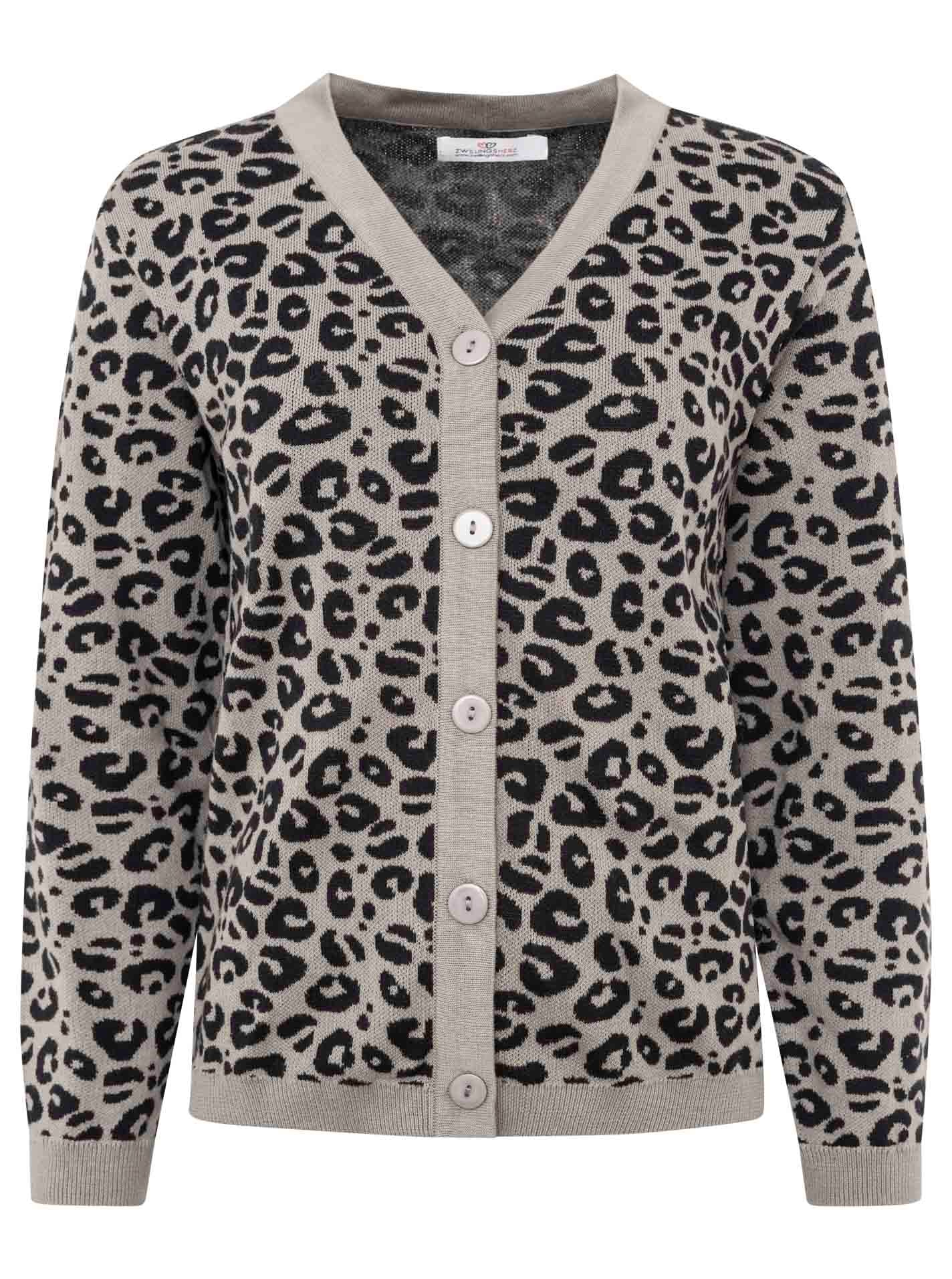Zwillingsherz Strickjacke ""Gestrickter-Leo"", mit Knöpfen, mit Leomuster a günstig online kaufen