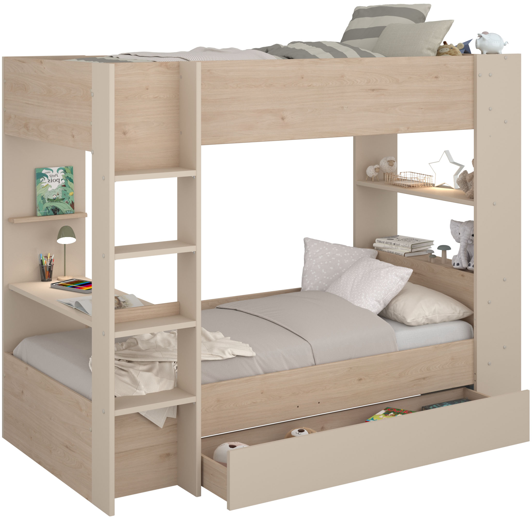 Parisot Etagenbett "Oasis 1" Set, 4 Stellvarianten möglich, incl. 2 x Matratzenauflagen