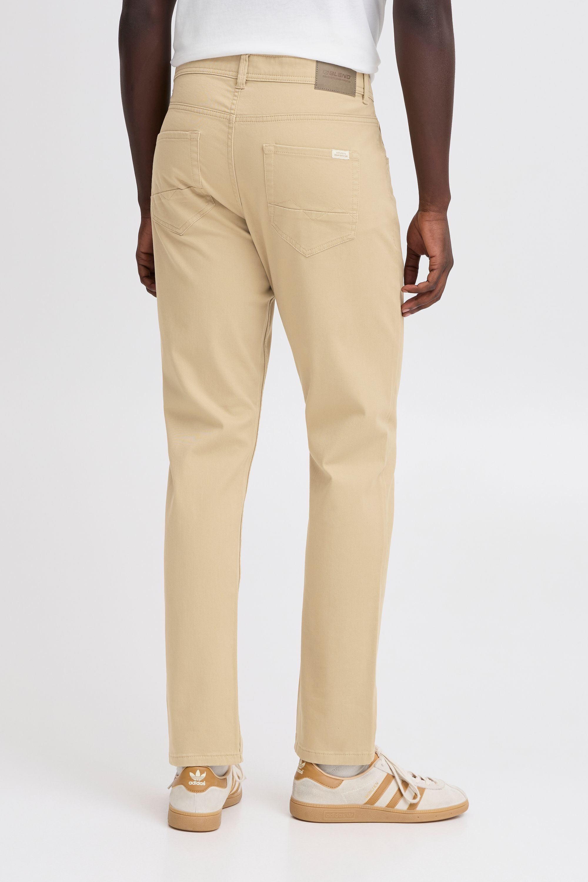 Chinohose BLEND "BHEdnan", Herren, Gr. 34, Länge 32, cornstalk, 98% Baumwolle, 2% Elasthan, unifarben, Basic, regular fit normal, Hosen Chinohose, Klassische Chinohose mit Taschen 6
