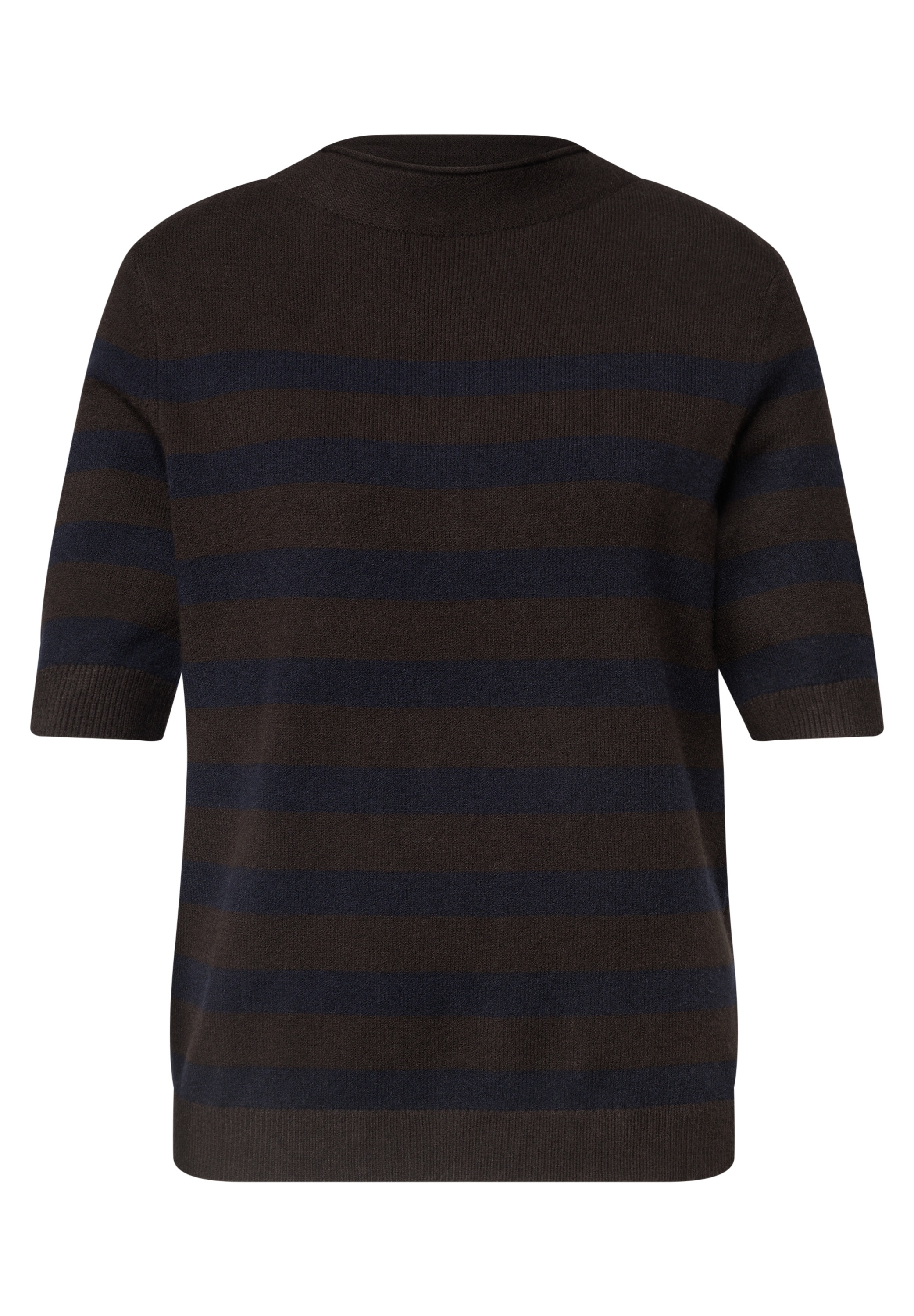 STREET ONE Kurzarmpullover mit Stehkragen